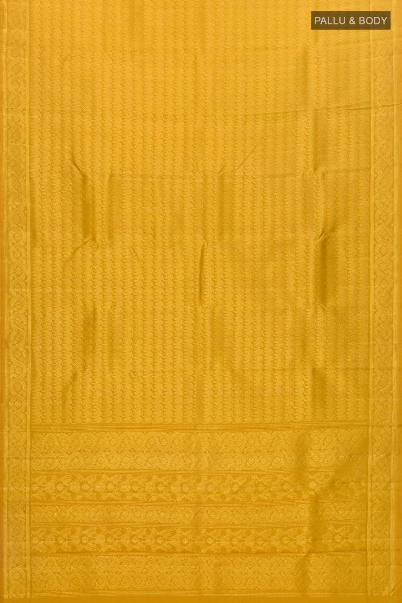 Manga Maalai-Mustard Yellow Kanchipuram Silk Saree