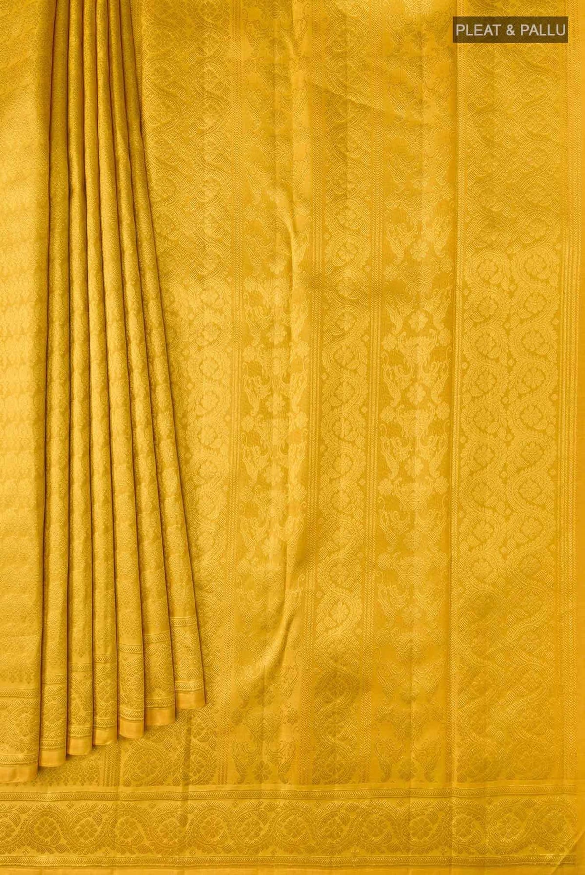Manga Maalai-Mustard Yellow Kanchipuram Silk Saree
