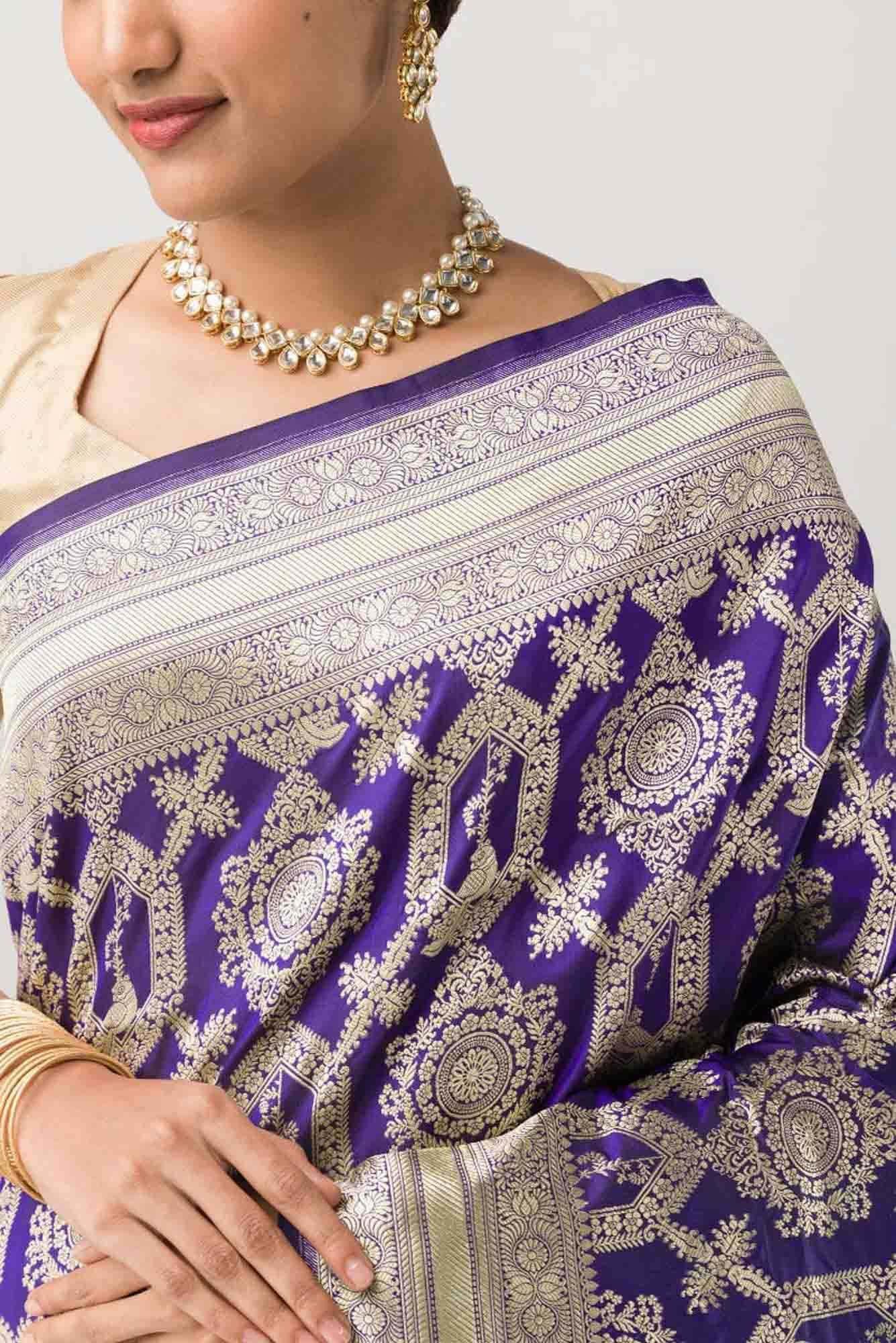 Priyasambad-Blue Banarasi Silk Saree