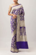 Priyasambad-Blue Banarasi Silk Saree
