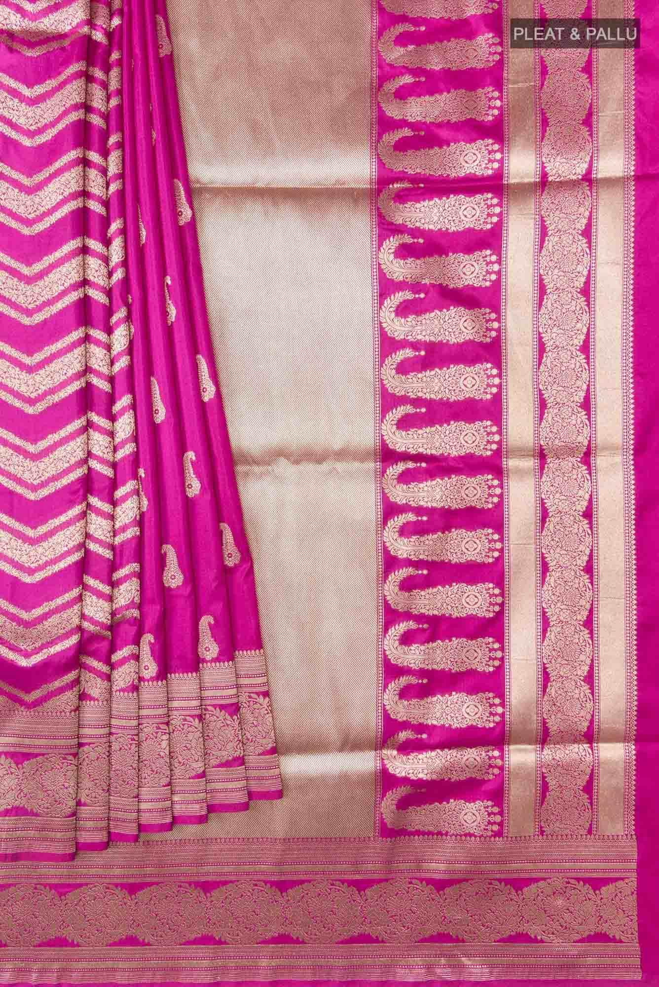 Bhagyavati-Magenta Banarasi Silk Saree