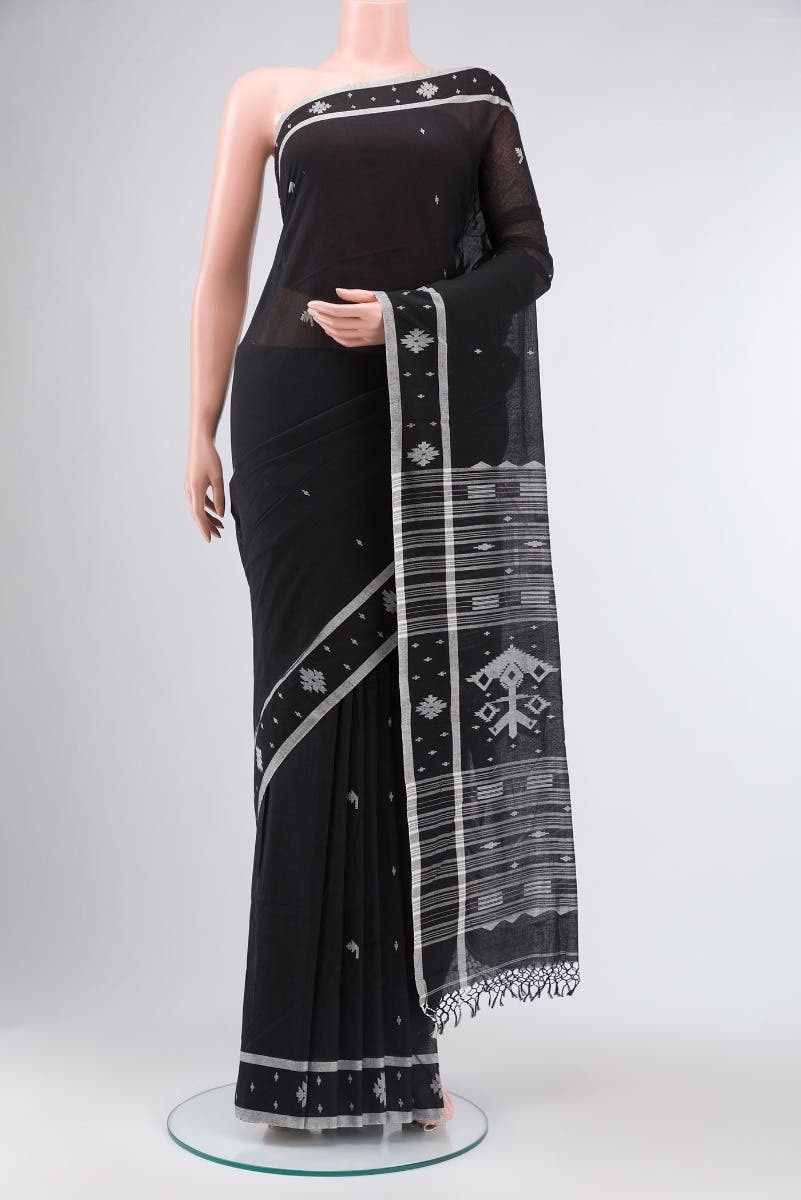 Black Bengal Cotton Saree