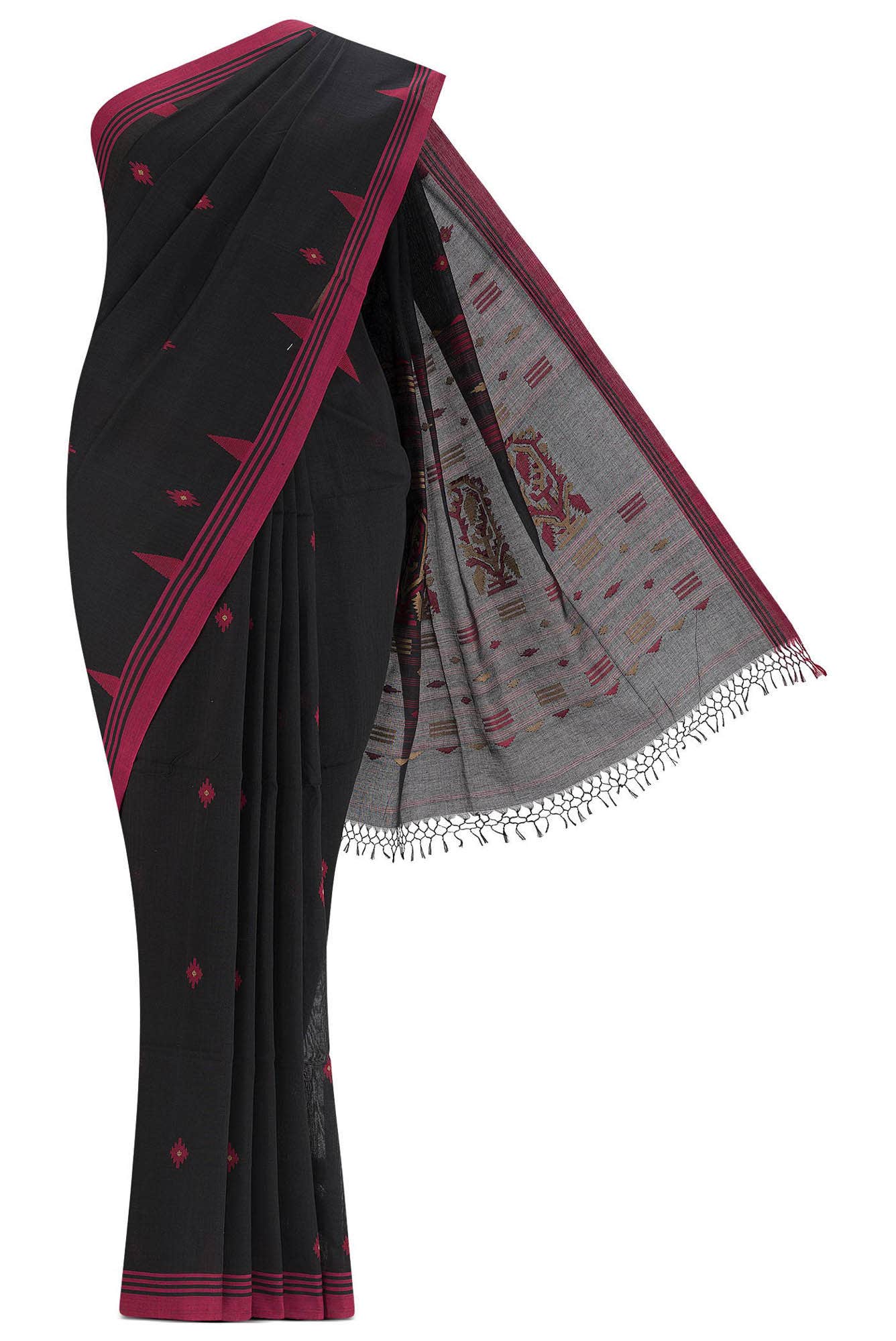 Black Bengal Cotton Saree