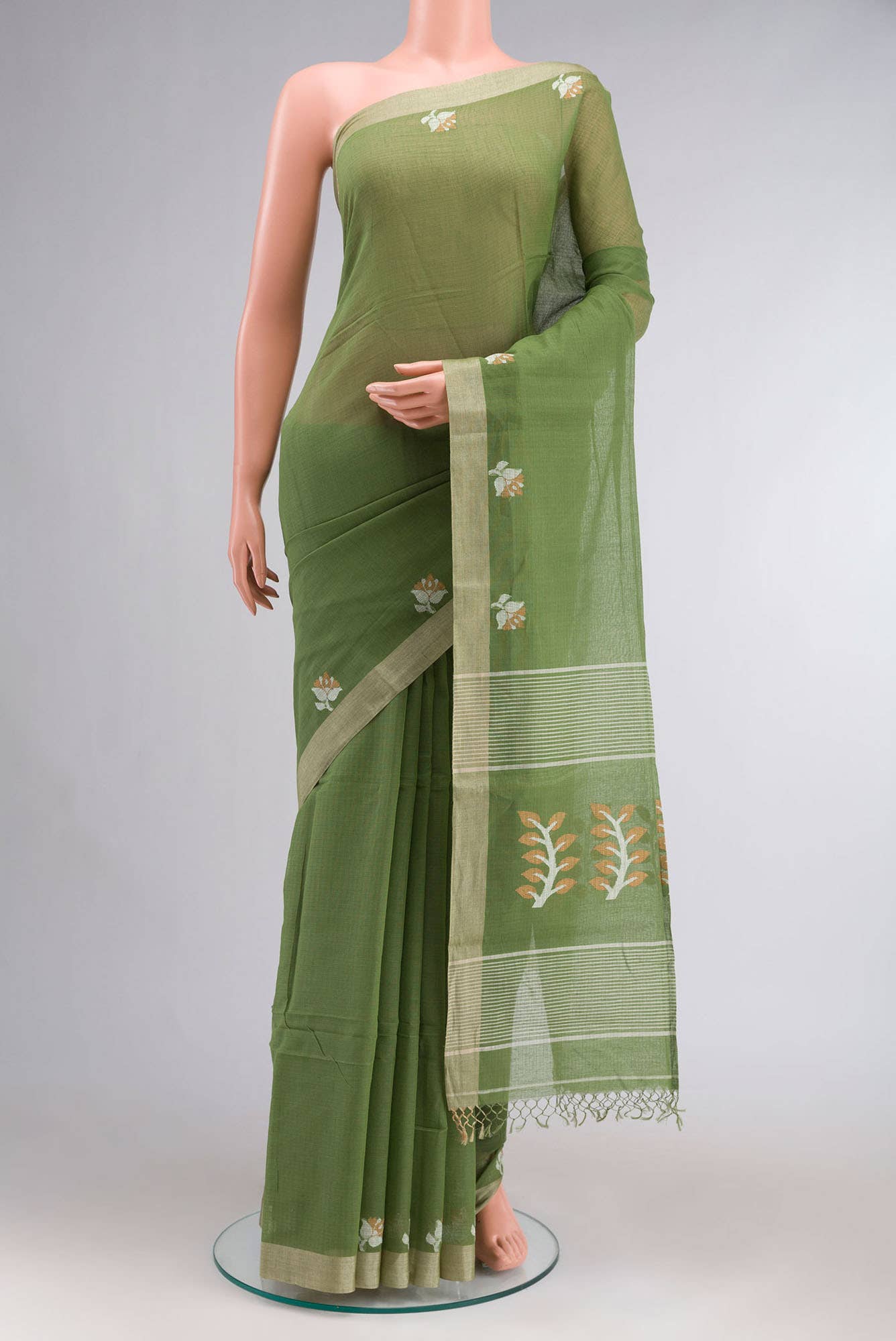 Green Bengal Cotton Saree