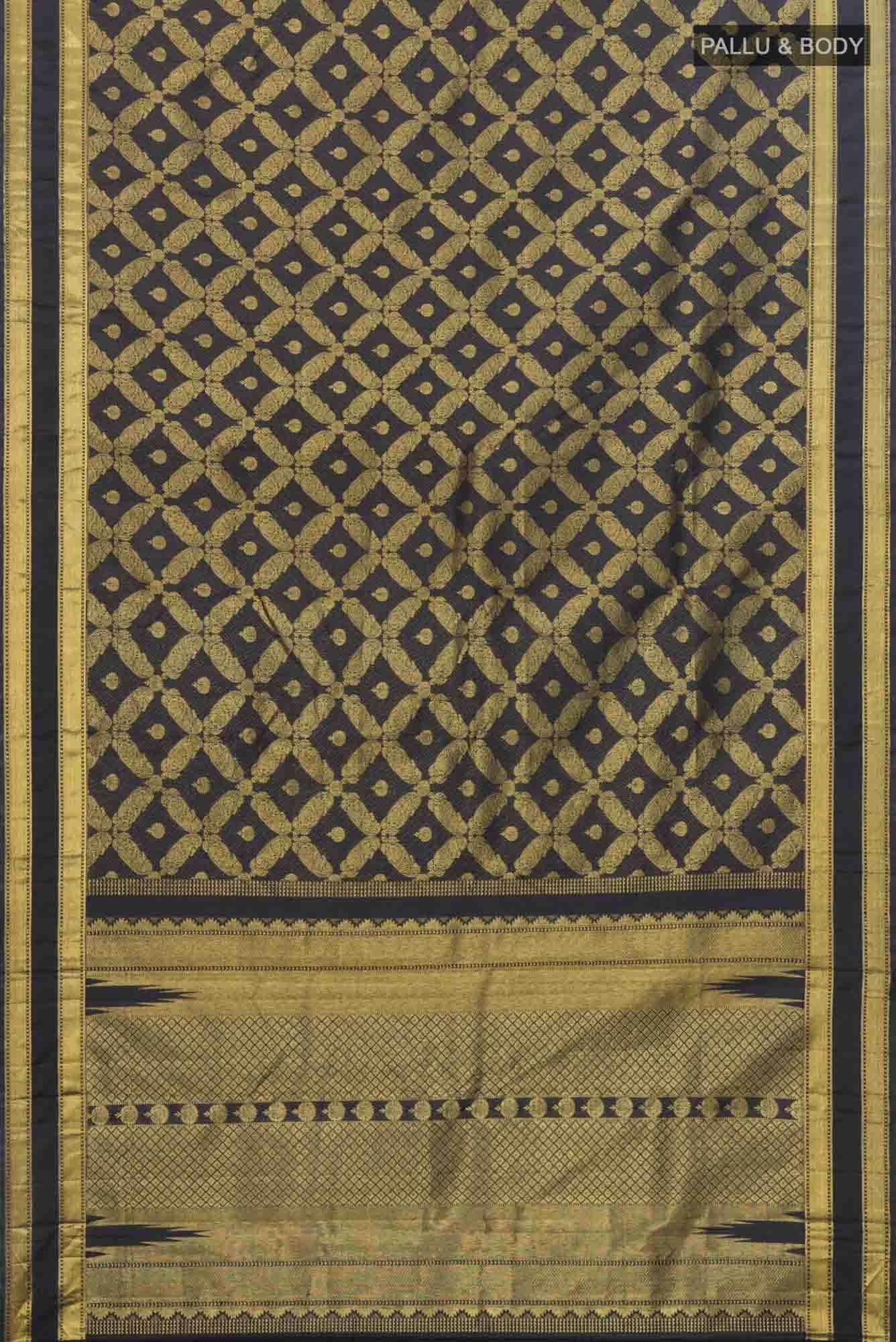 Shobita-Black Kanchipuram Silk Saree