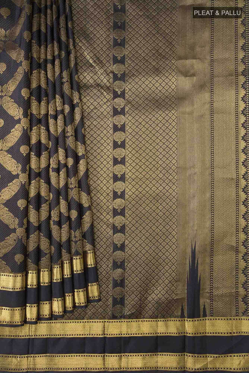 Shobita-Black Kanchipuram Silk Saree