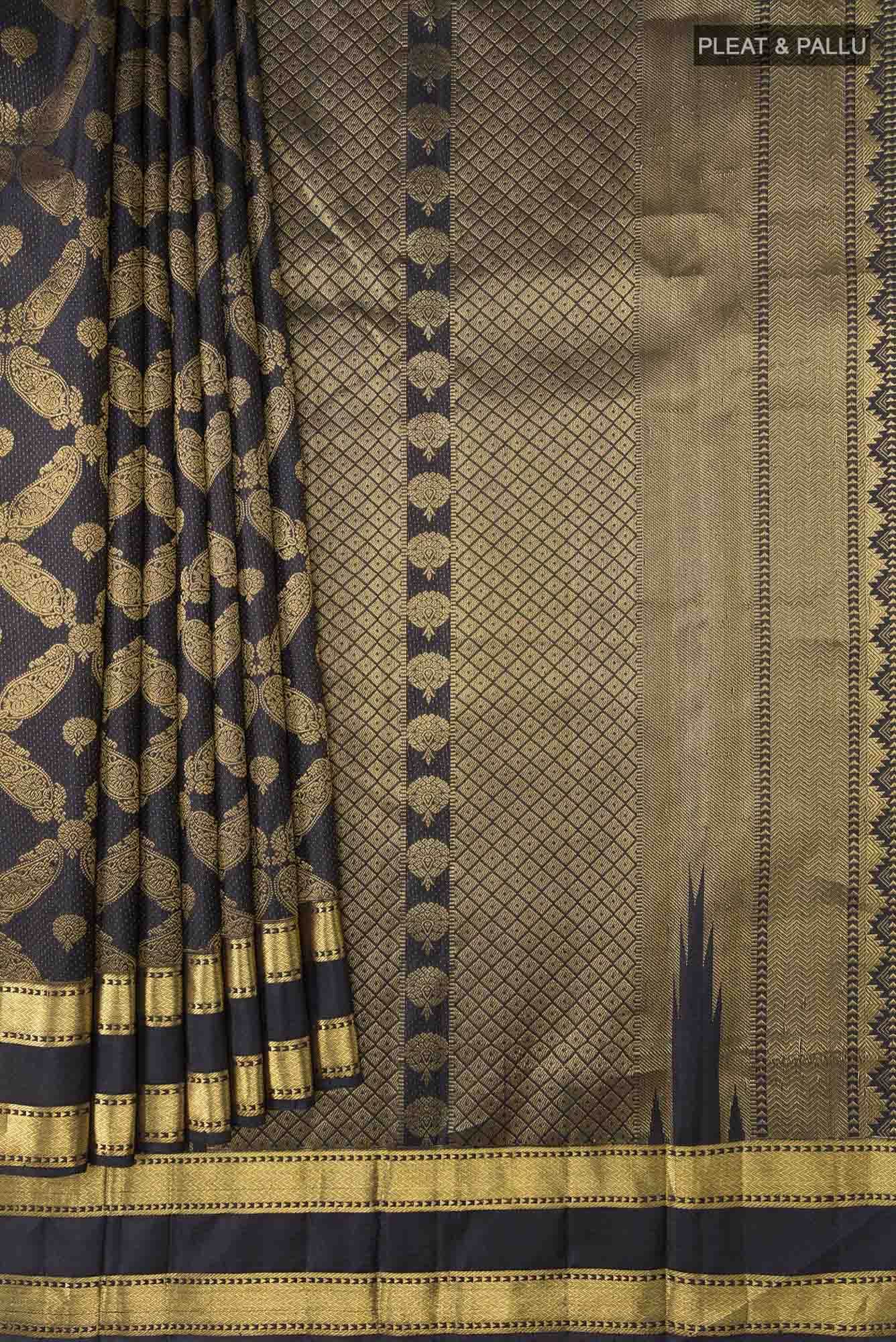 Shobita-Black Kanchipuram Silk Saree