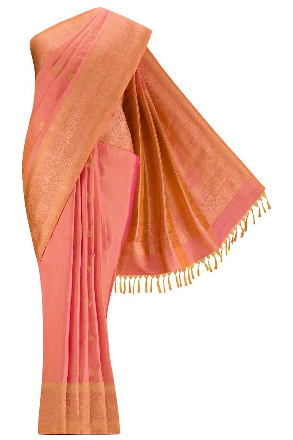 Lasya-Pink with Yellow Dual Tone Kanchipuram Silk Saree