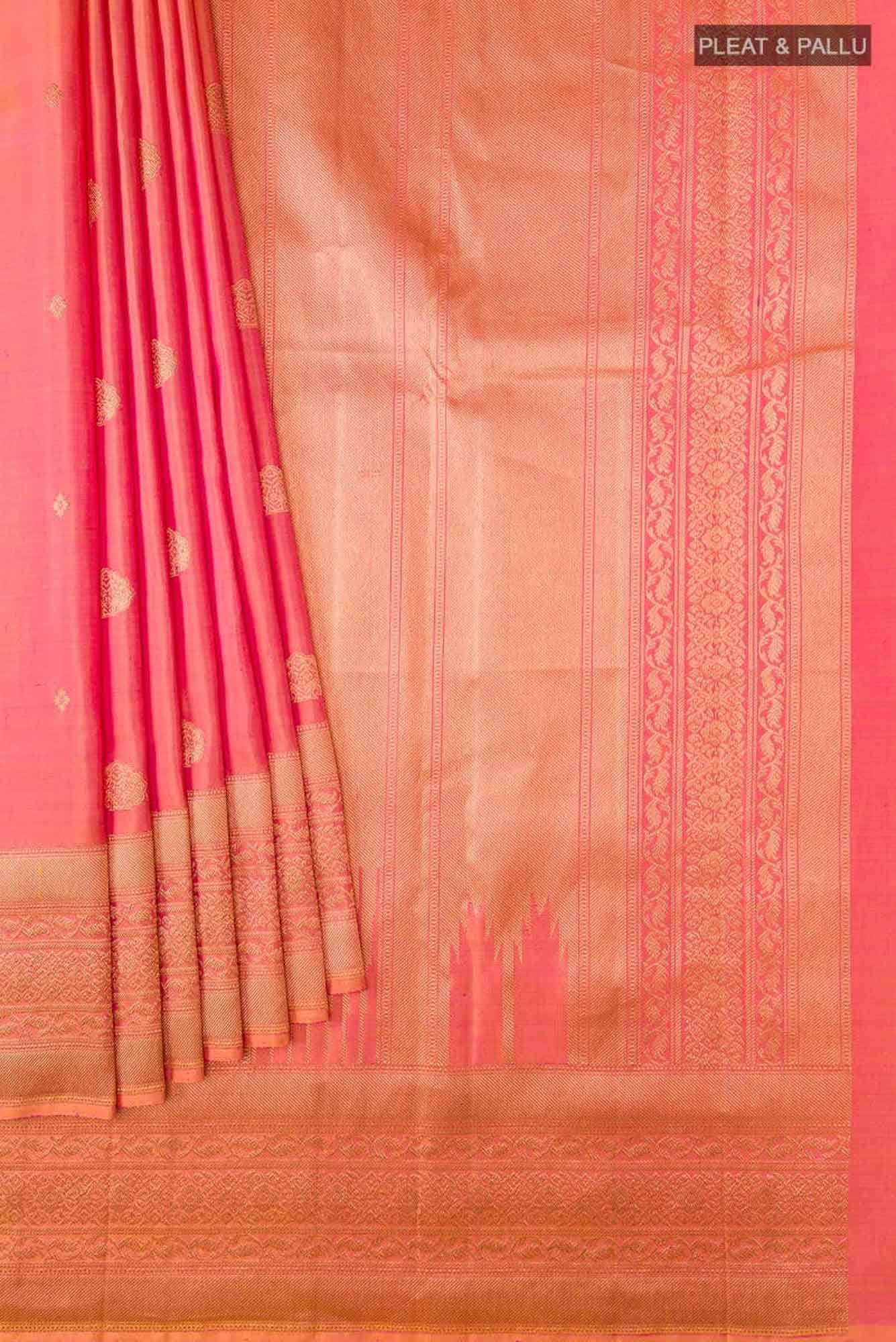 Lasya-Pink with Yellow Dual Tone Kanchipuram Silk Saree
