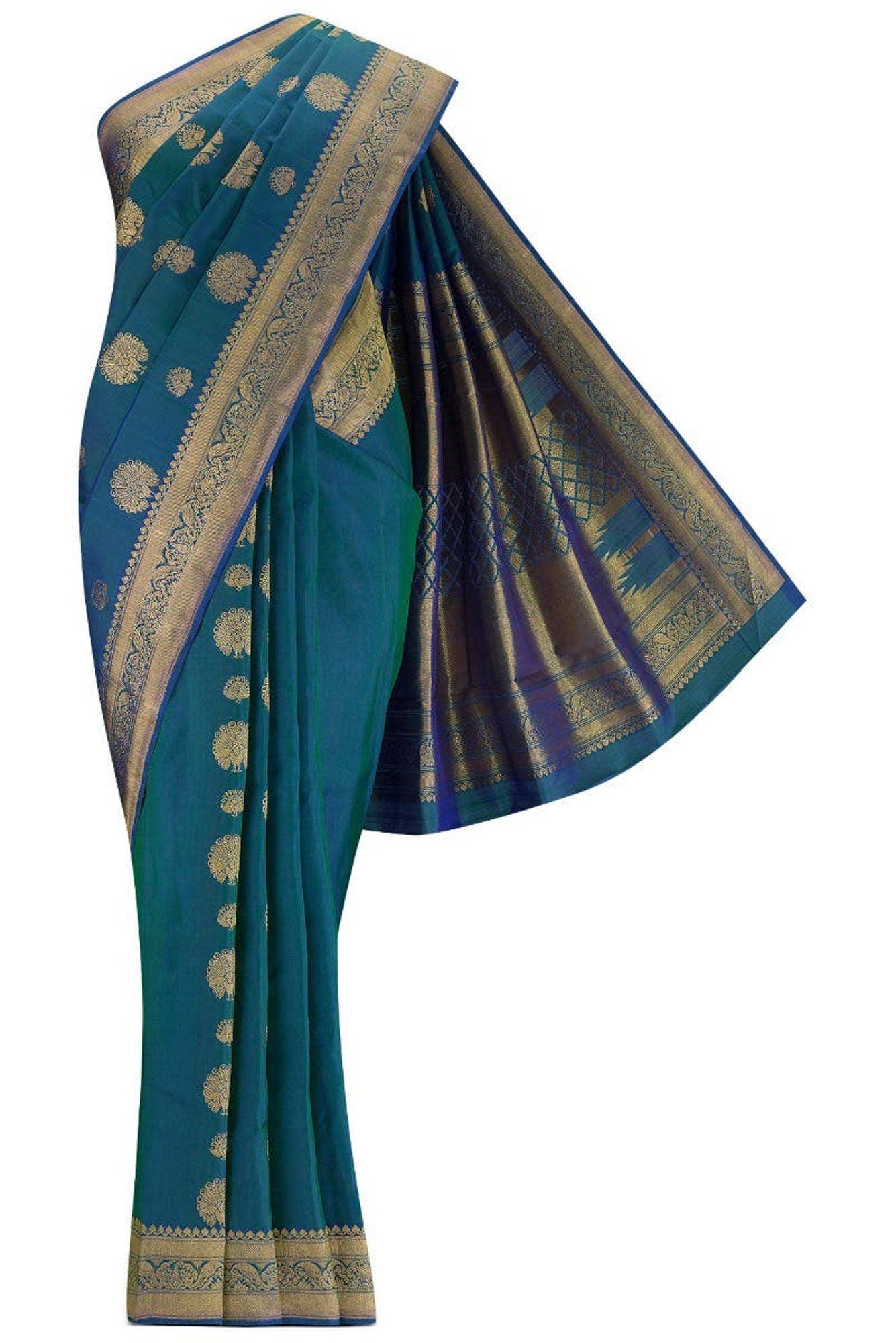 Radhika-Blue Kanchipuram Silk Saree