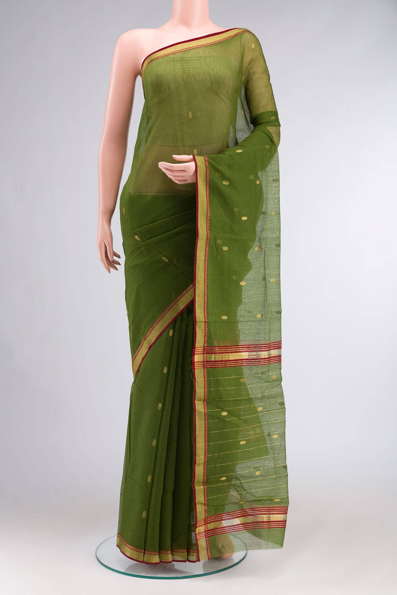 Green Chanderi Silk Cotton Saree