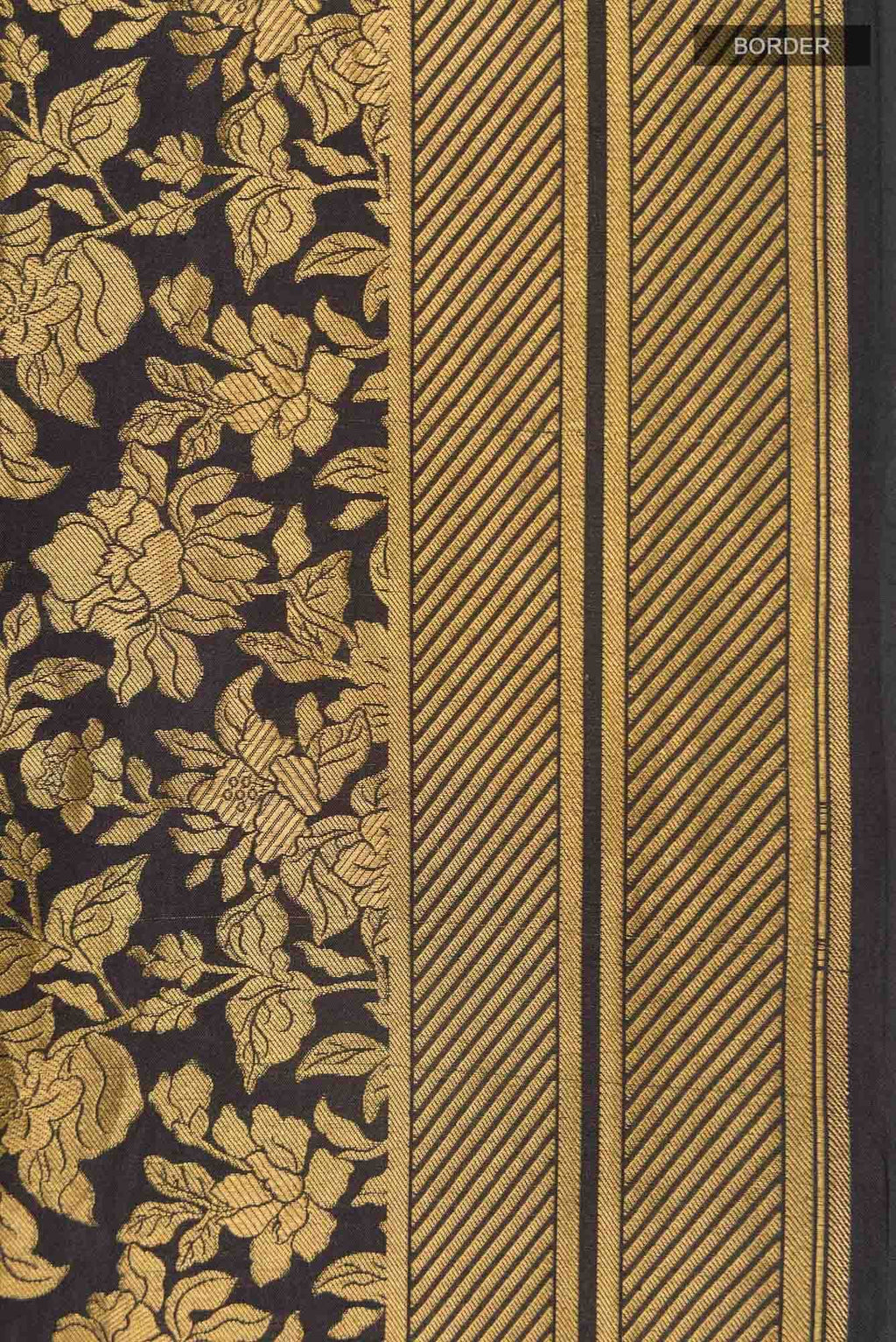 Blossom Bahar-Black Banarasi Silk Saree