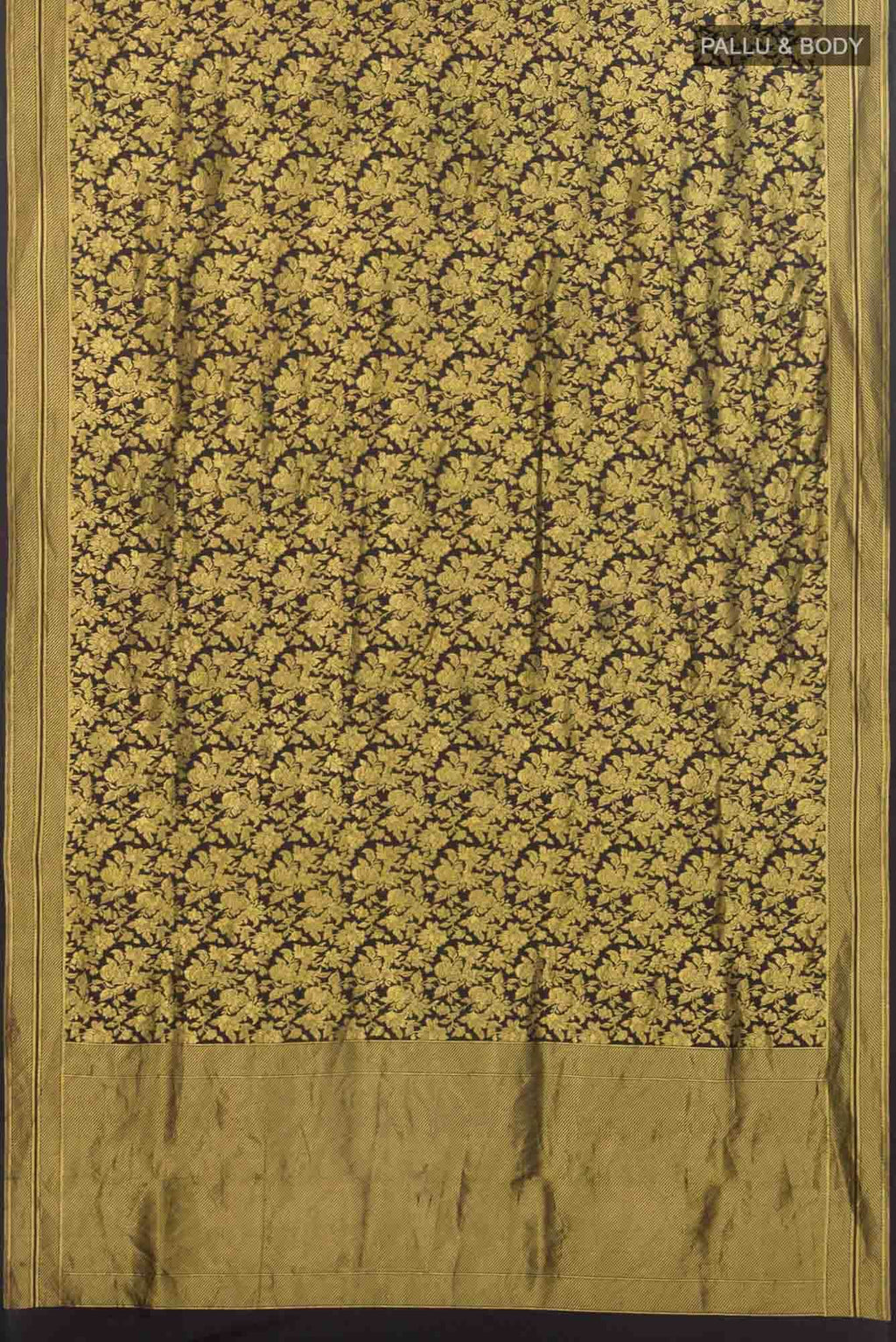 Blossom Bahar-Black Banarasi Silk Saree