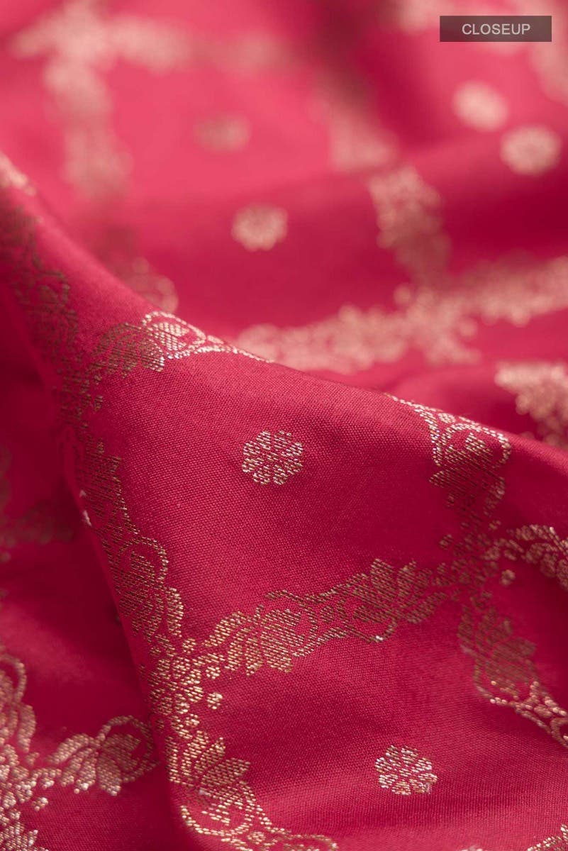 Maroon Banarasi Raw Silk Saree