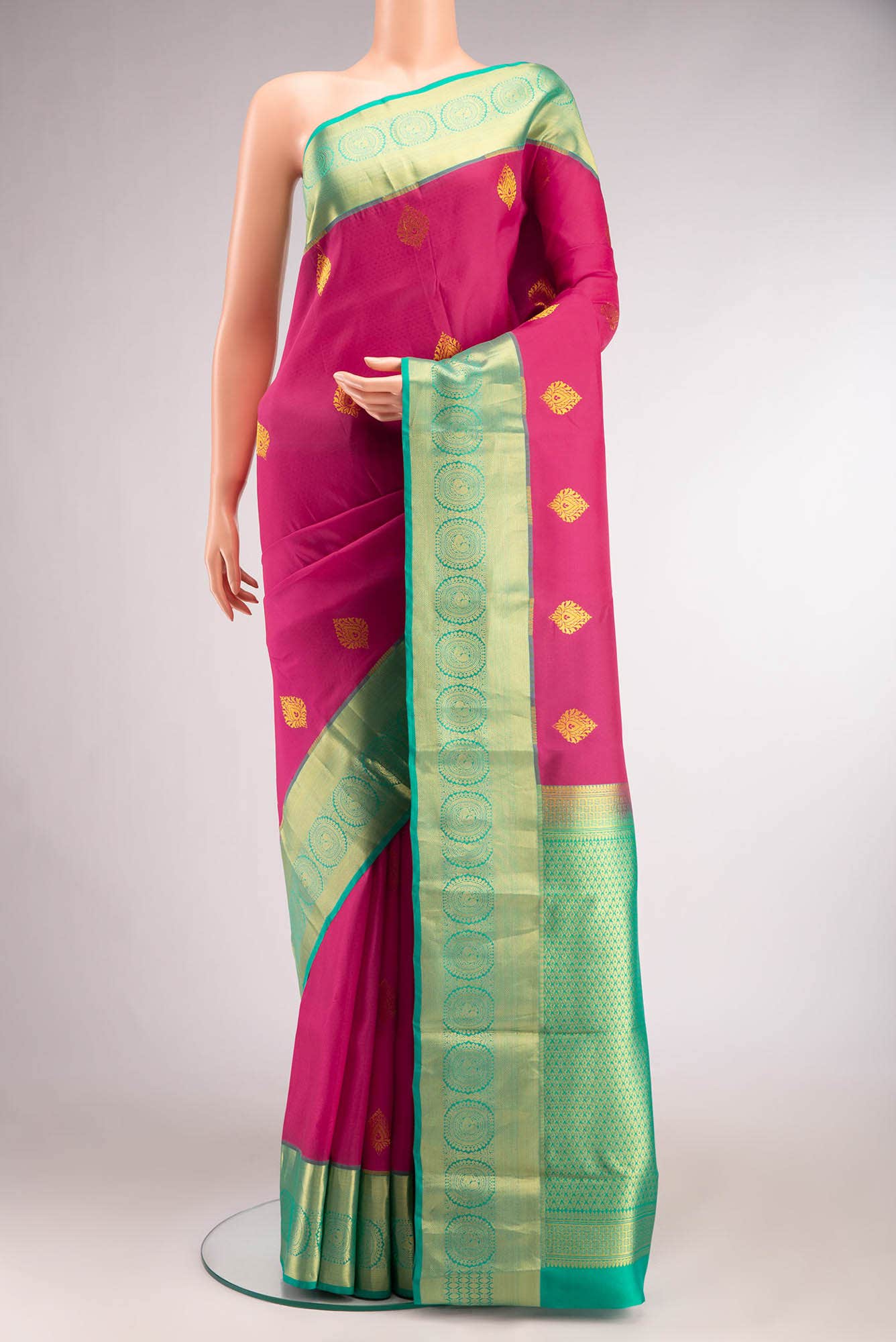 Pink Blended Kanchipuram Silk Saree
