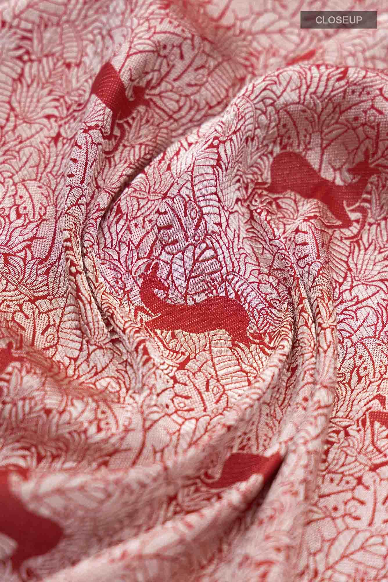 Prance-Red Banarasi Silk Saree
