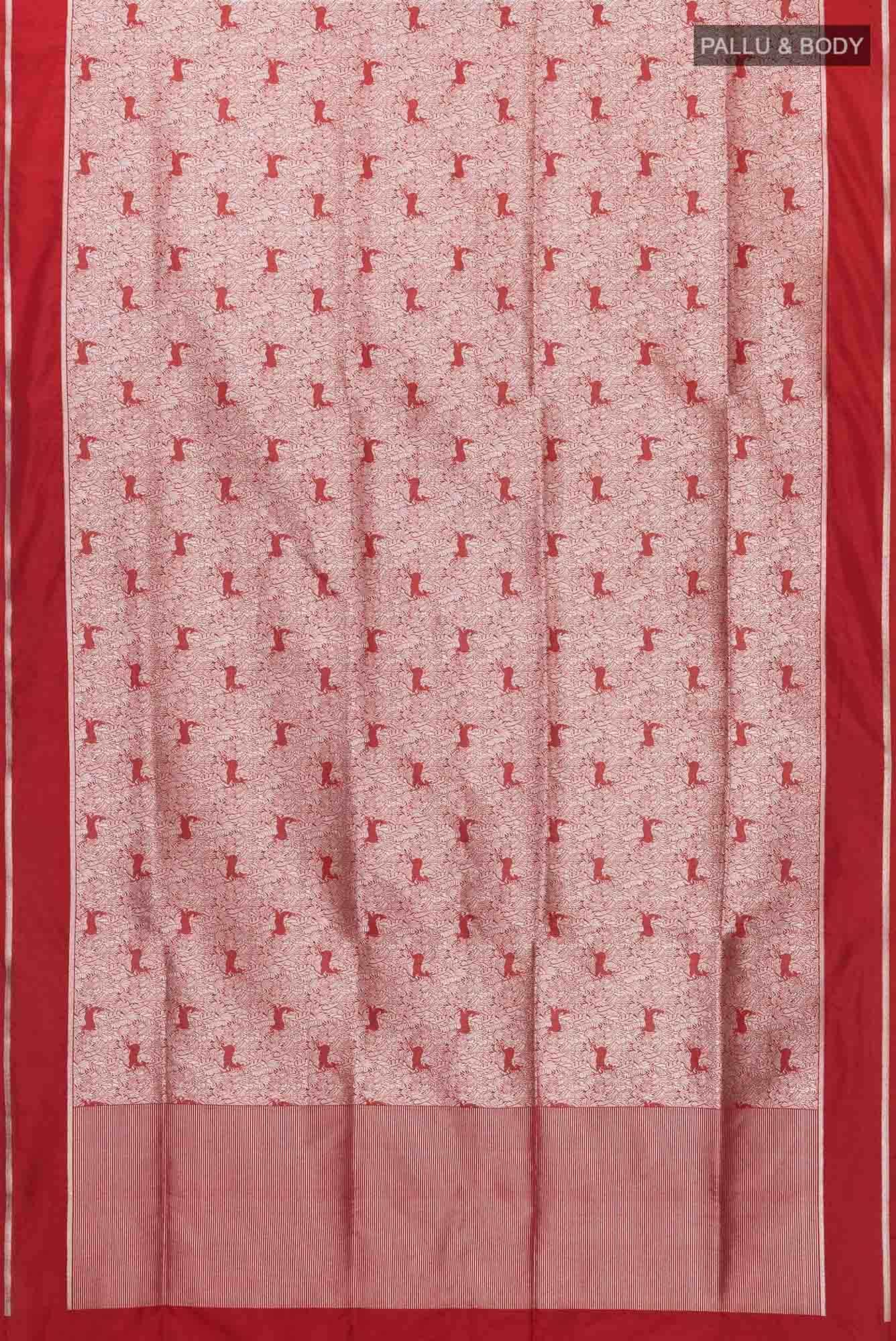 Prance-Red Banarasi Silk Saree