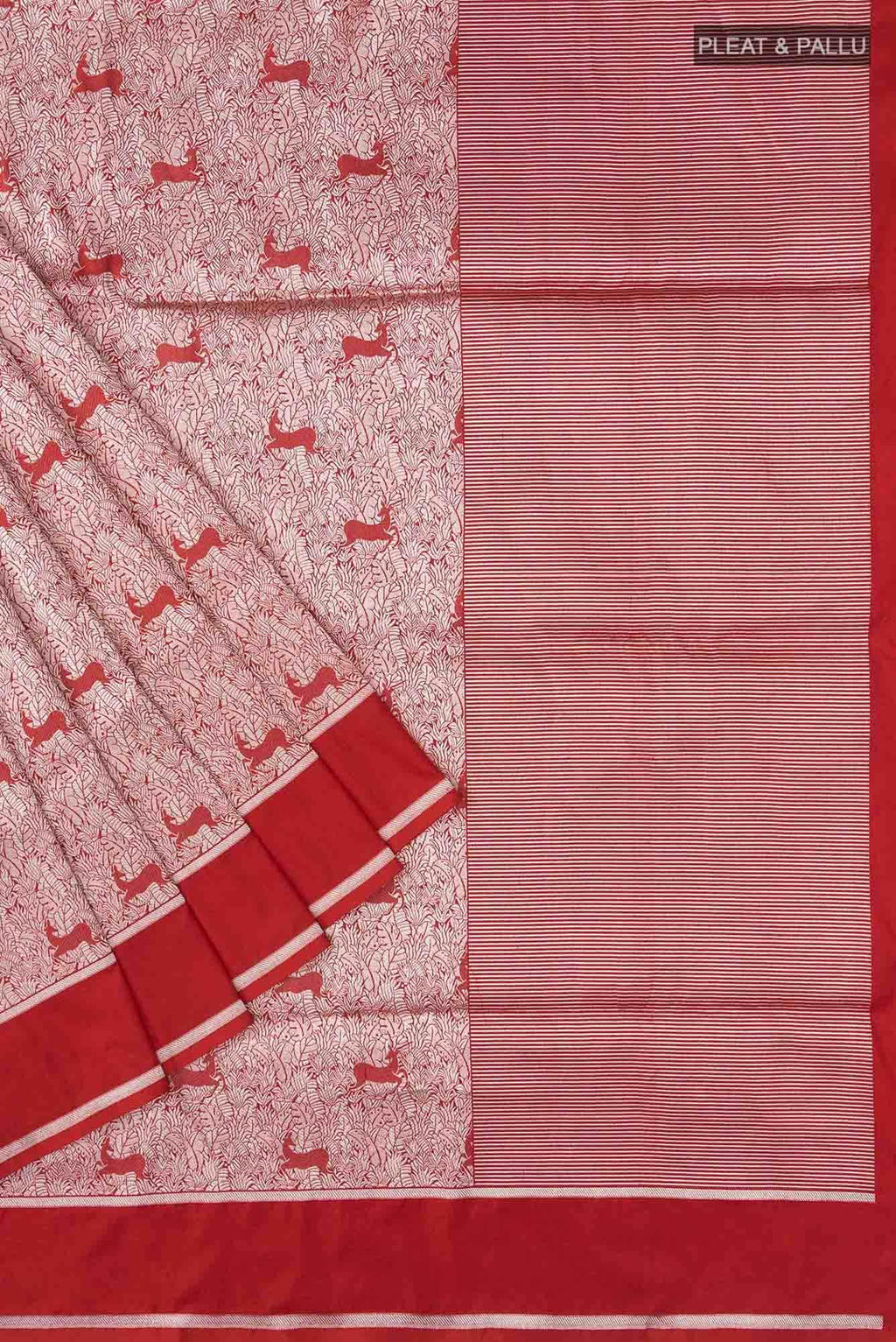 Prance-Red Banarasi Silk Saree