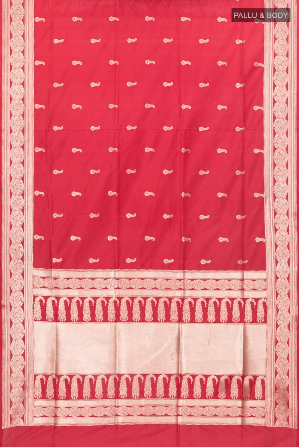 Bhagyavati-Red Banarasi Silk Saree