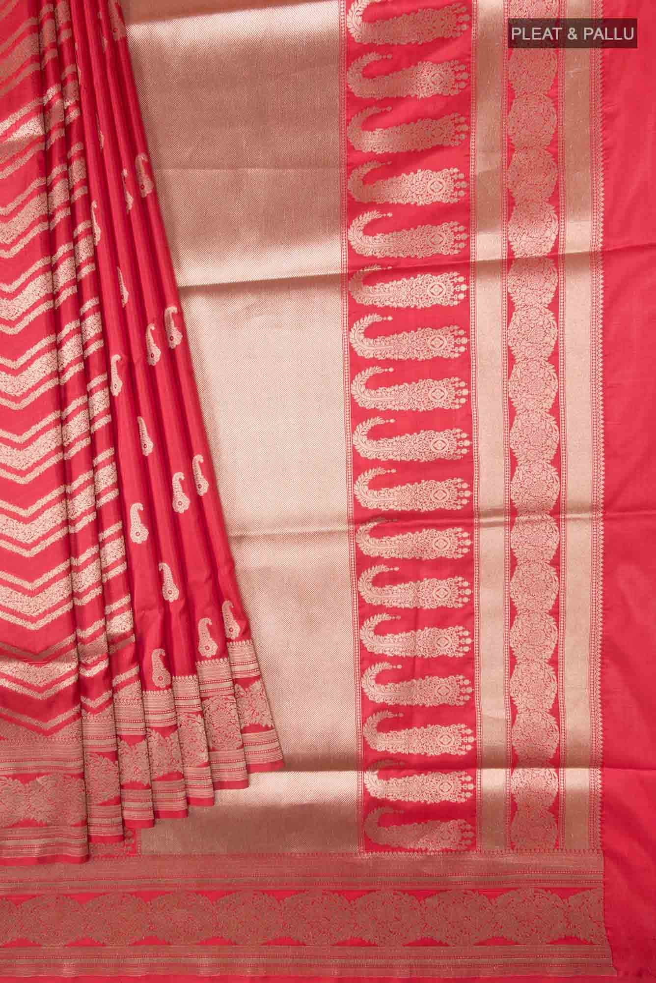 Bhagyavati-Red Banarasi Silk Saree