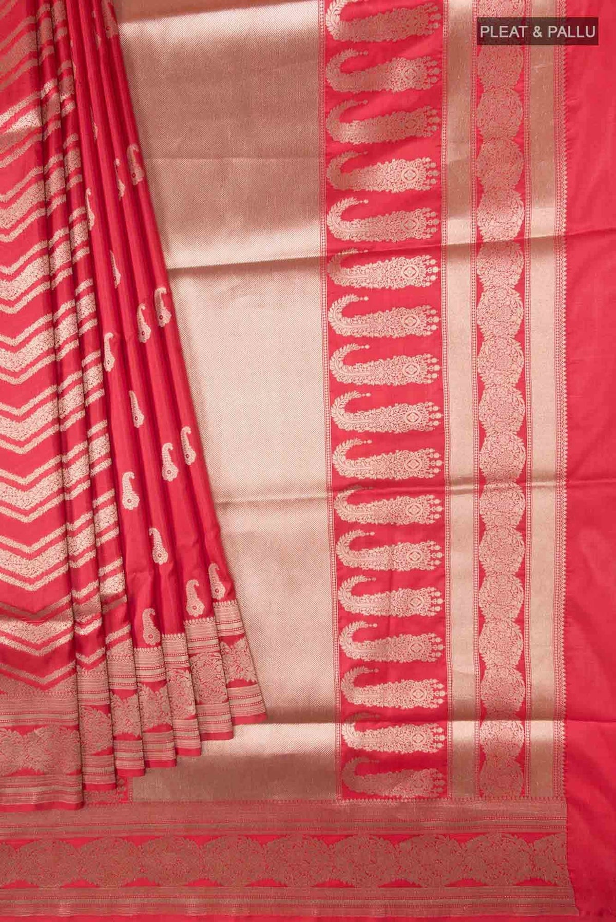 Bhagyavati-Red Banarasi Silk Saree