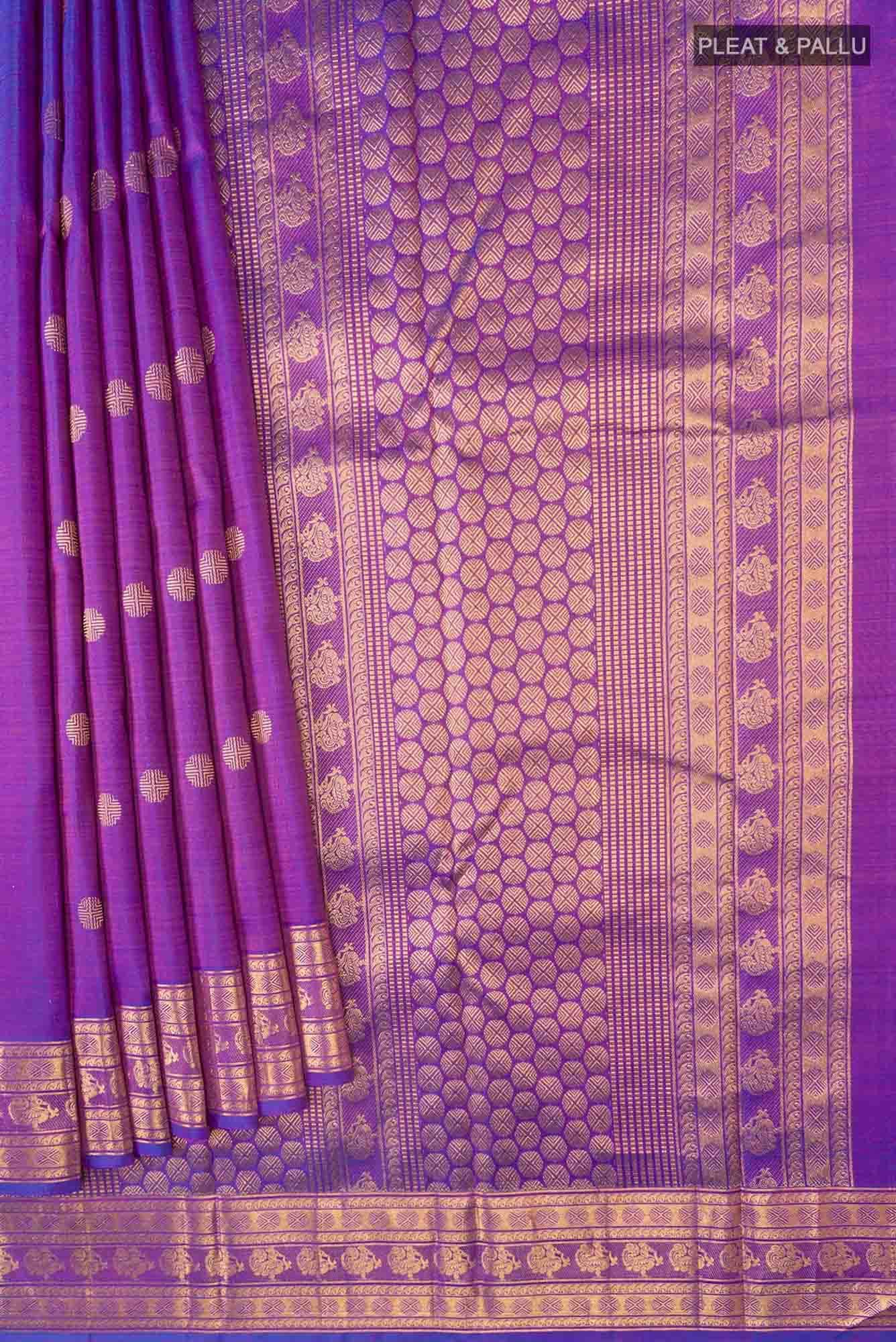 Anudhyana-Purple with Pink Dual Tone Kanchipuram Silk Saree