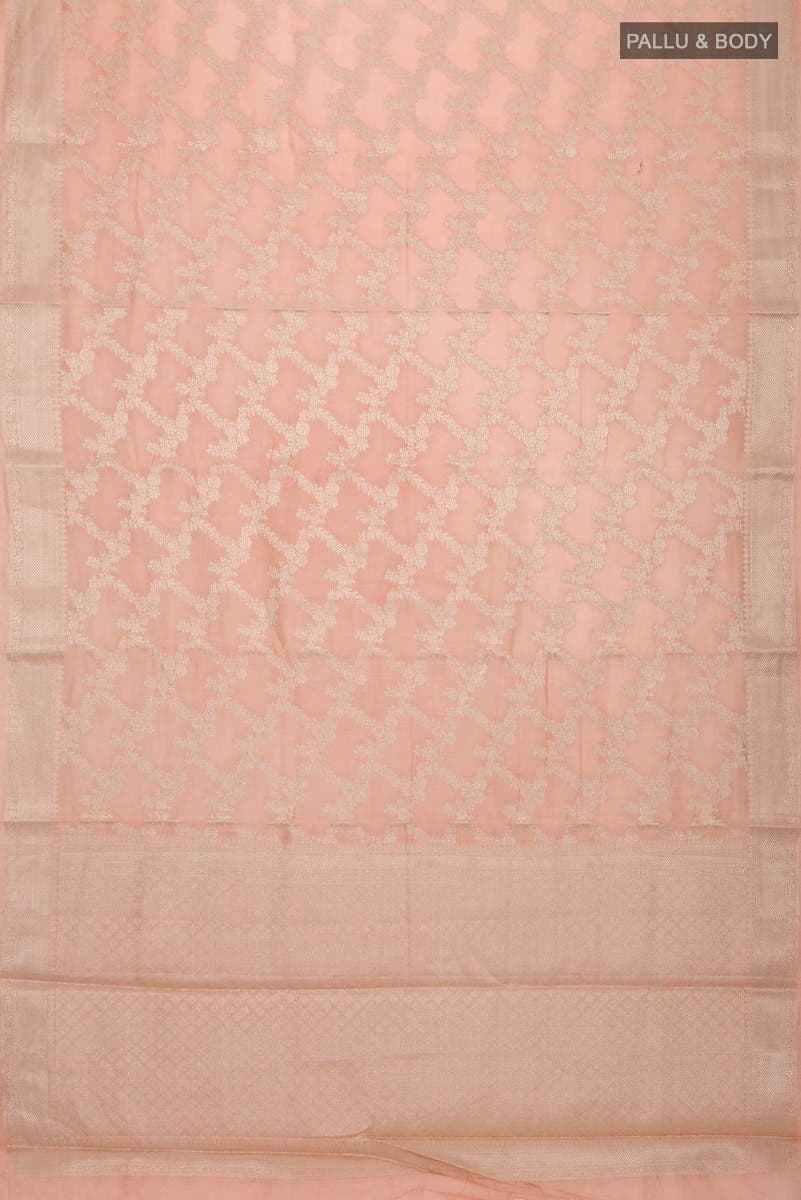 Peach Banarasi Silk Cotton Saree