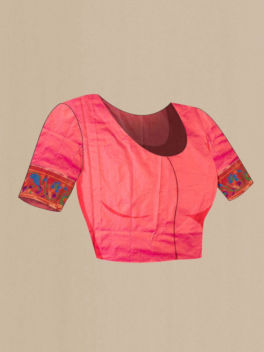 Orange with Pink Dual Tone Paithani Silk Saree
