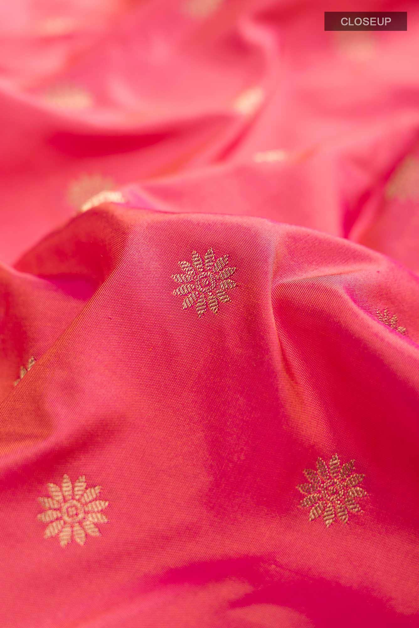 Orange with Pink Dual Tone Paithani Silk Saree