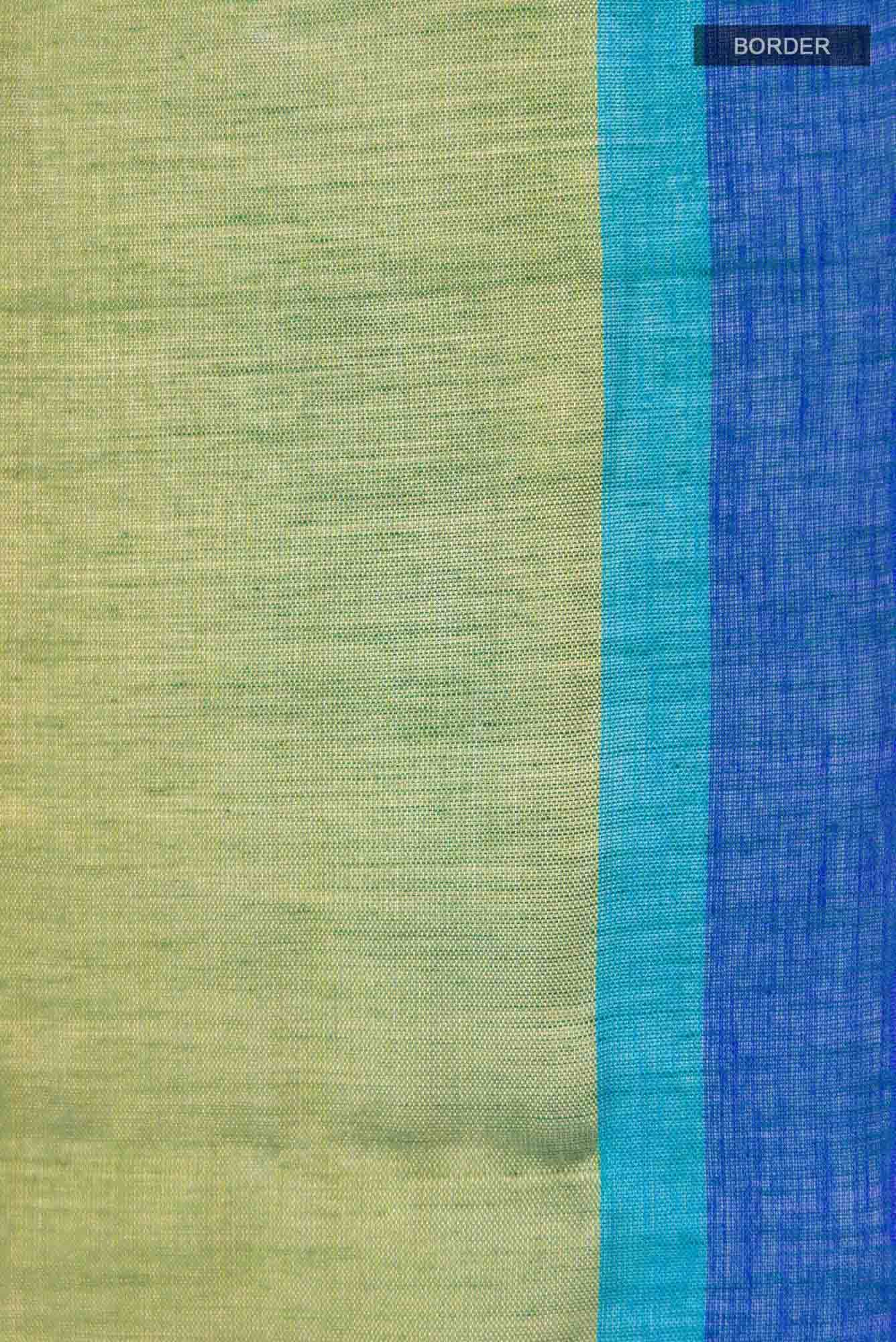 Green Chanderi Tissue Silk Cotton Saree