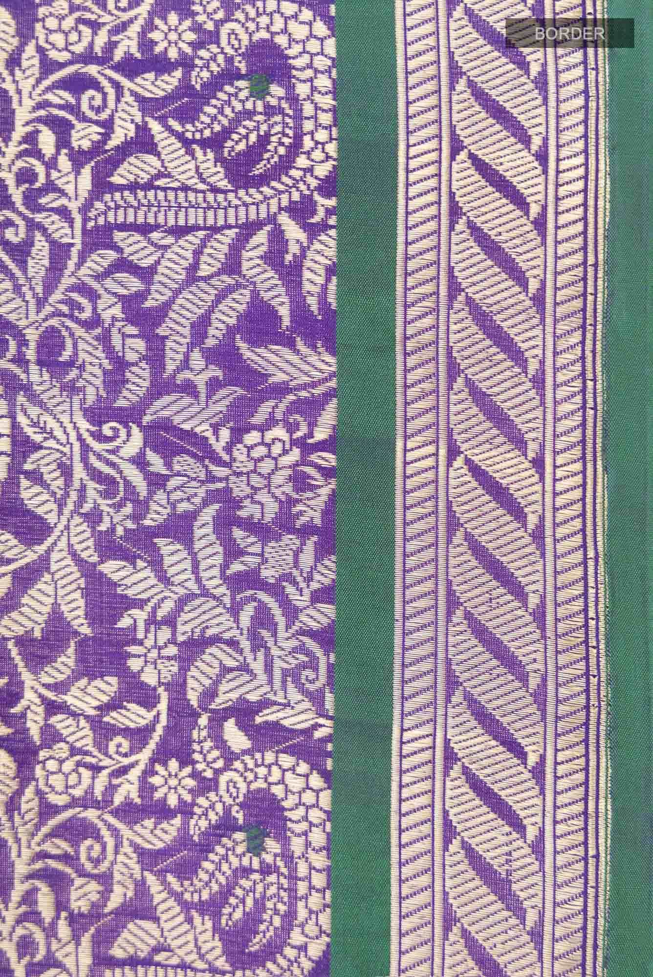 Gazal- Violet Banarasi Silk Saree