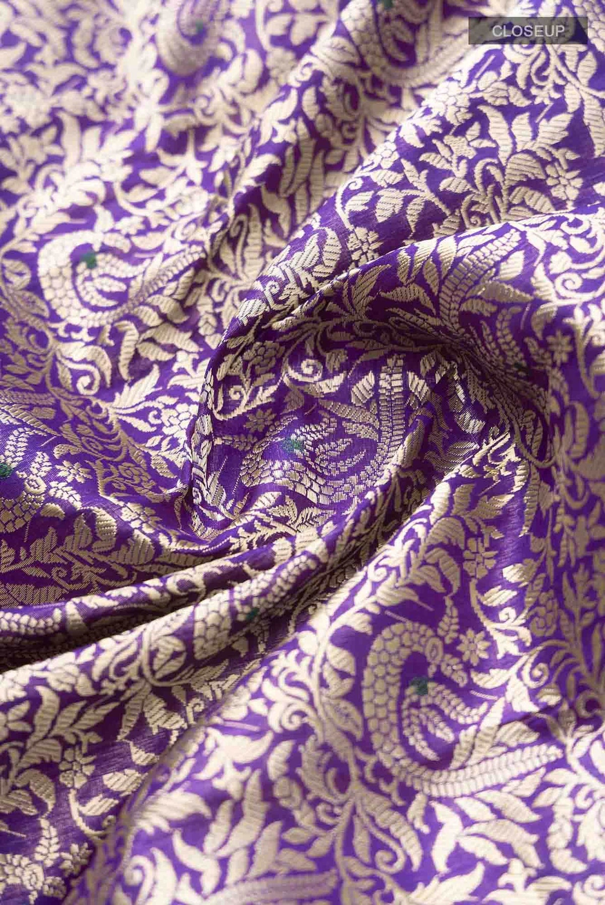 Gazal- Violet Banarasi Silk Saree