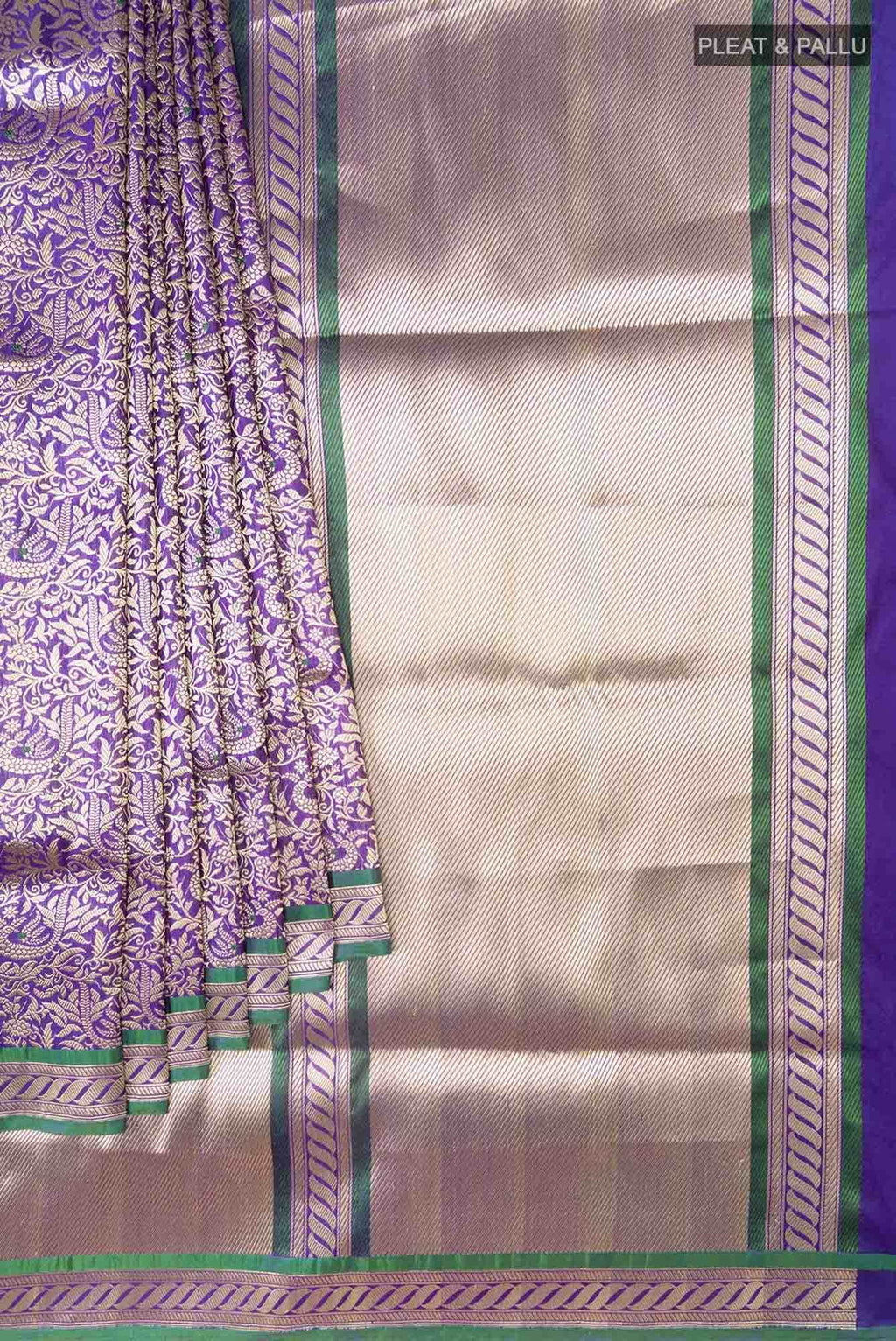 Gazal- Violet Banarasi Silk Saree