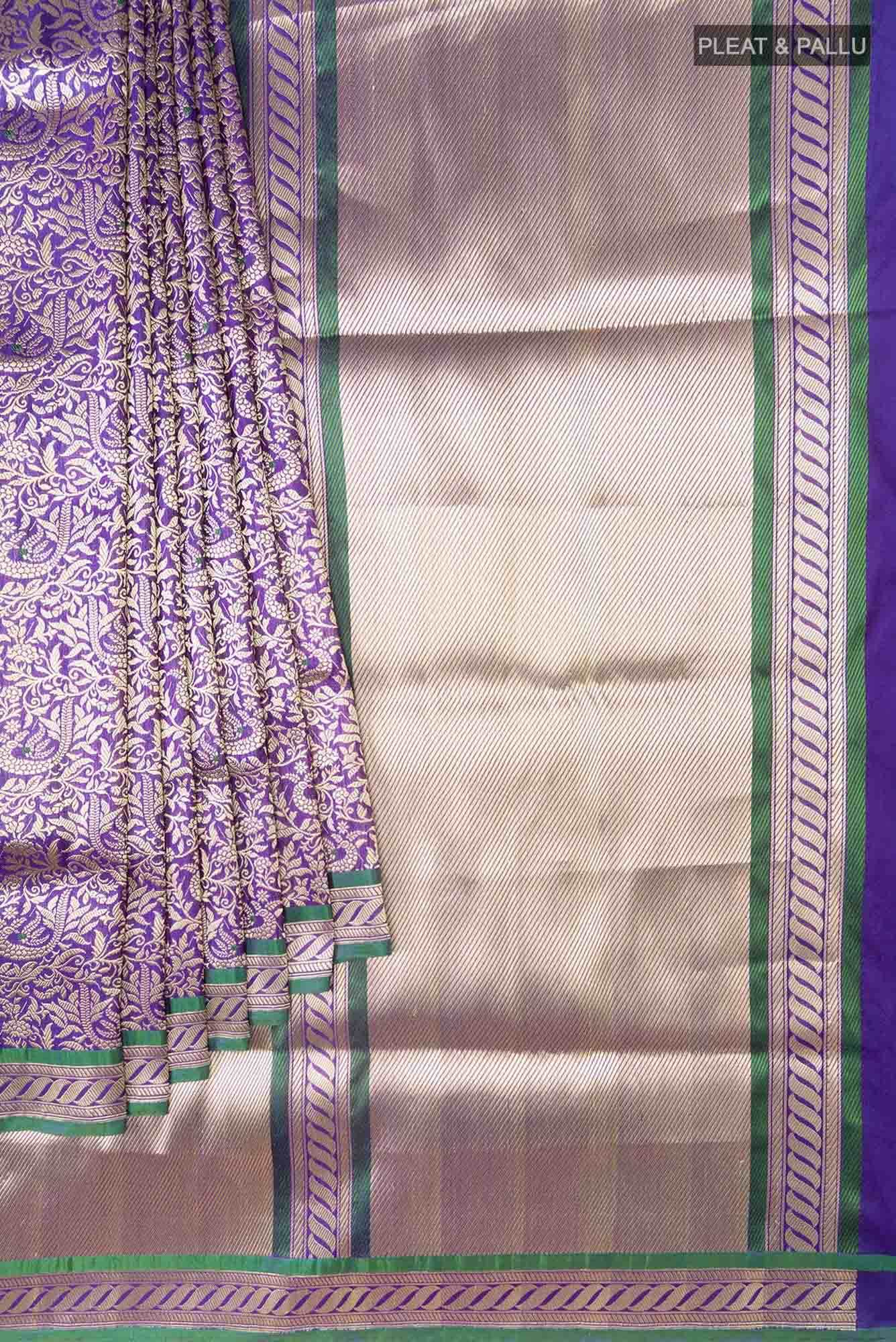 Gazal- Violet Banarasi Silk Saree