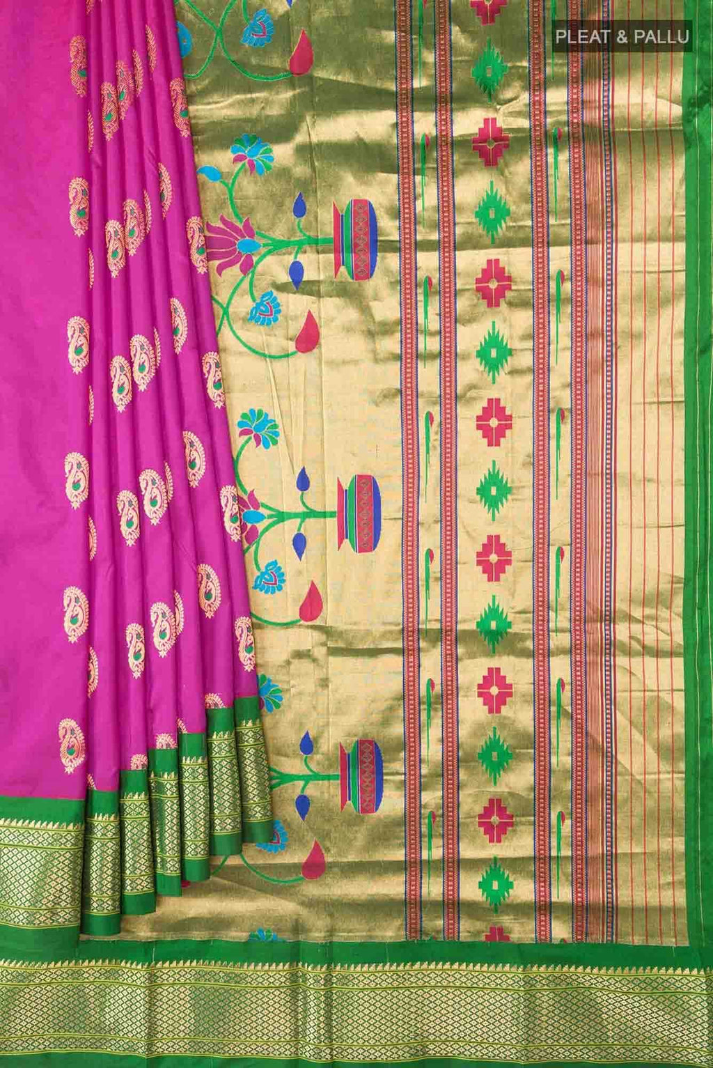 Pink Paithani Silk Saree