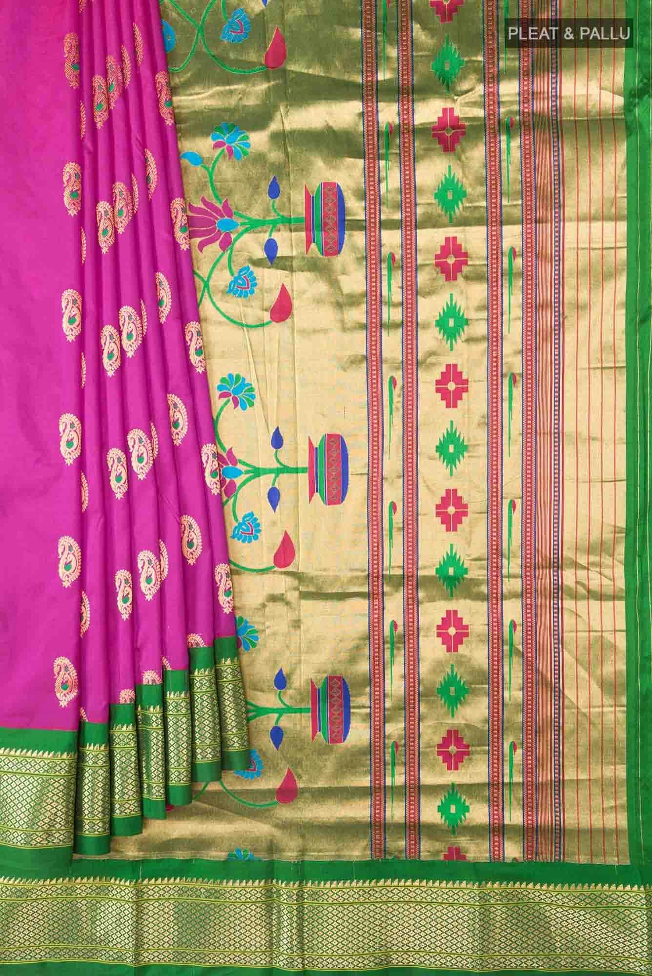Pink Paithani Silk Saree