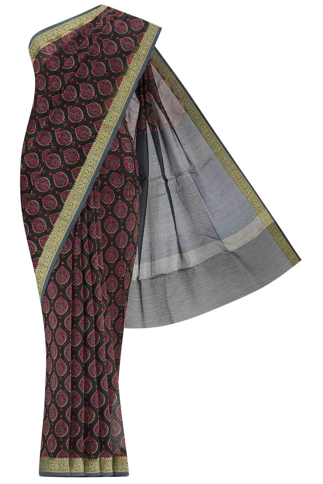 Black Silk Cotton Saree