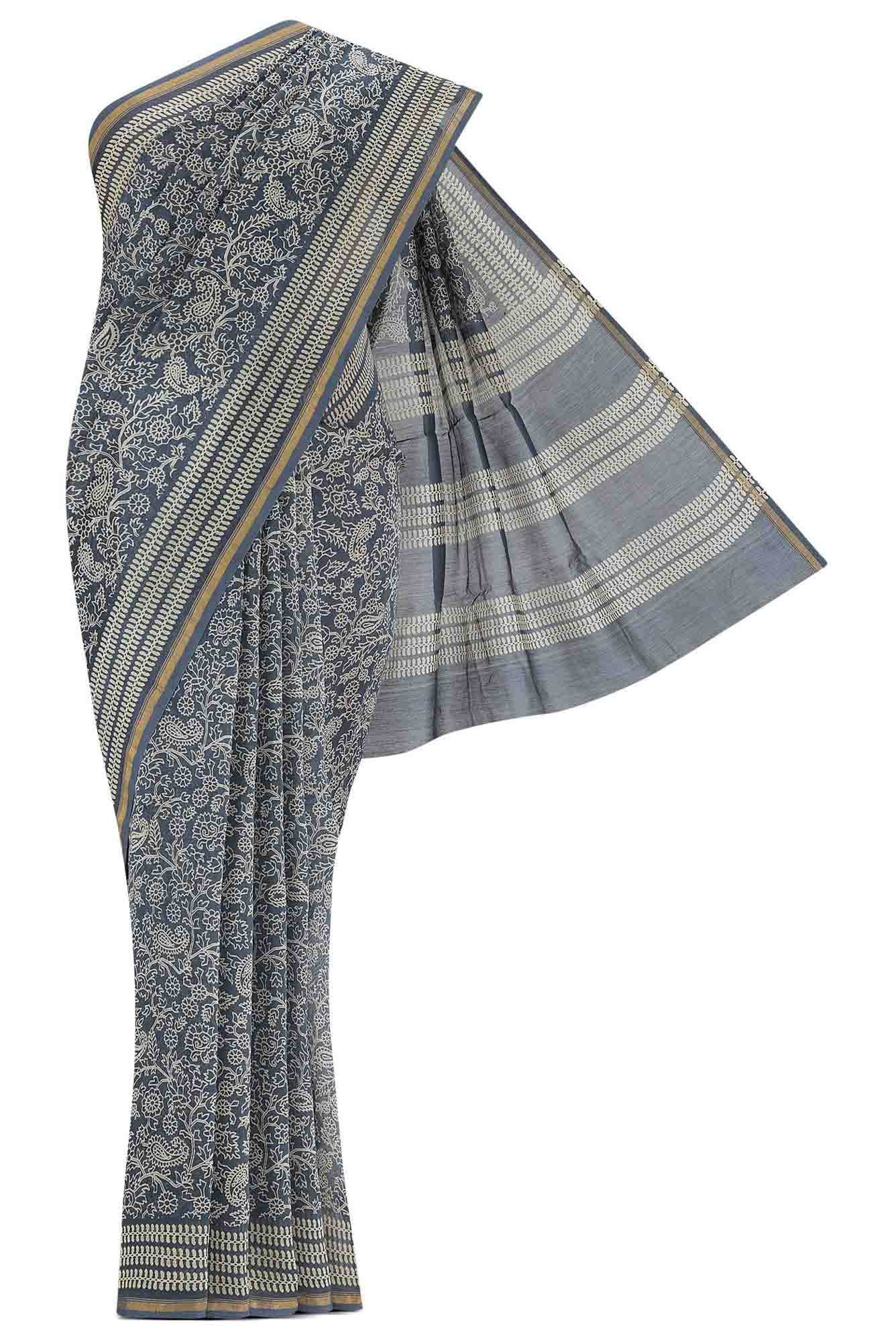 Blue Silk Cotton Saree