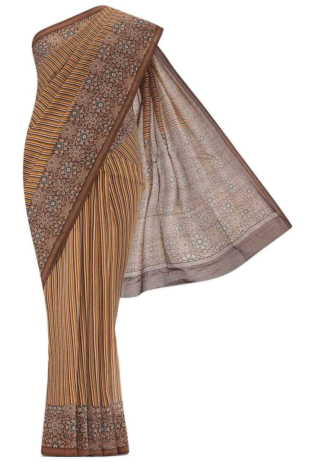 Brown Silk Cotton Saree