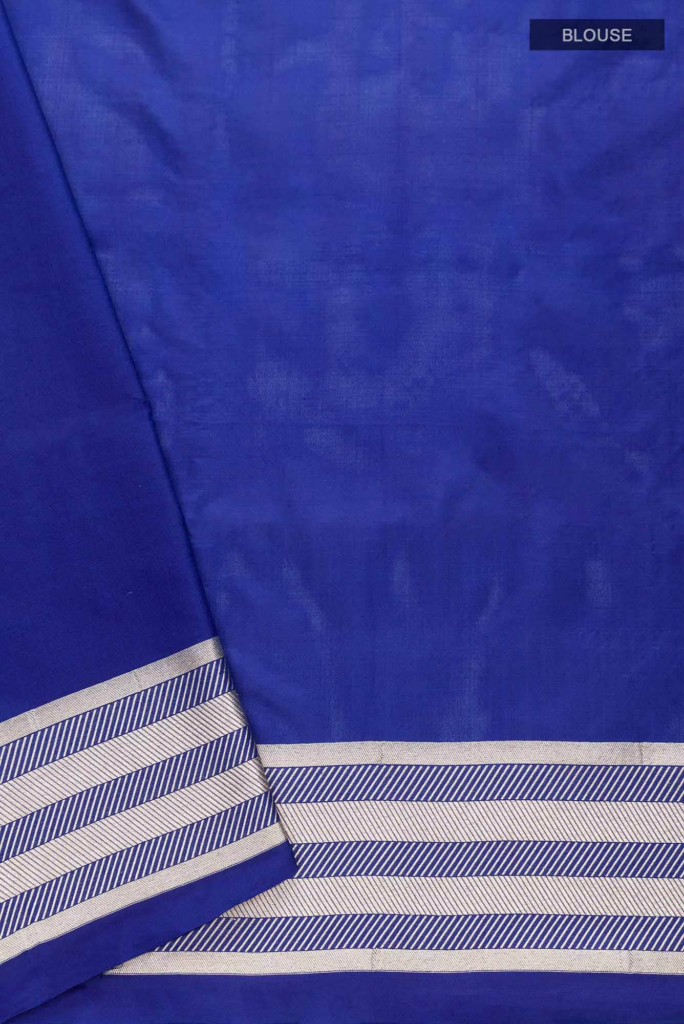 Molten-Blue Banarasi Silk Saree
