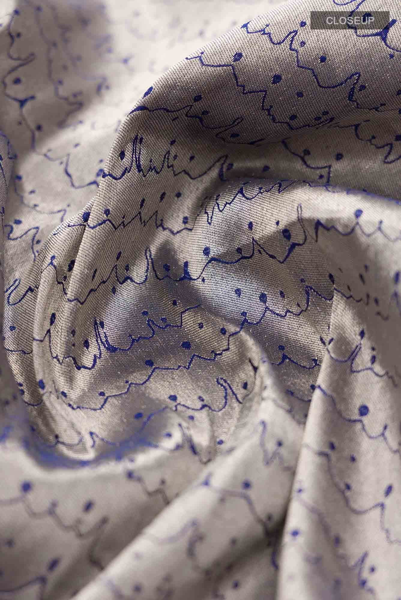 Molten-Blue Banarasi Silk Saree
