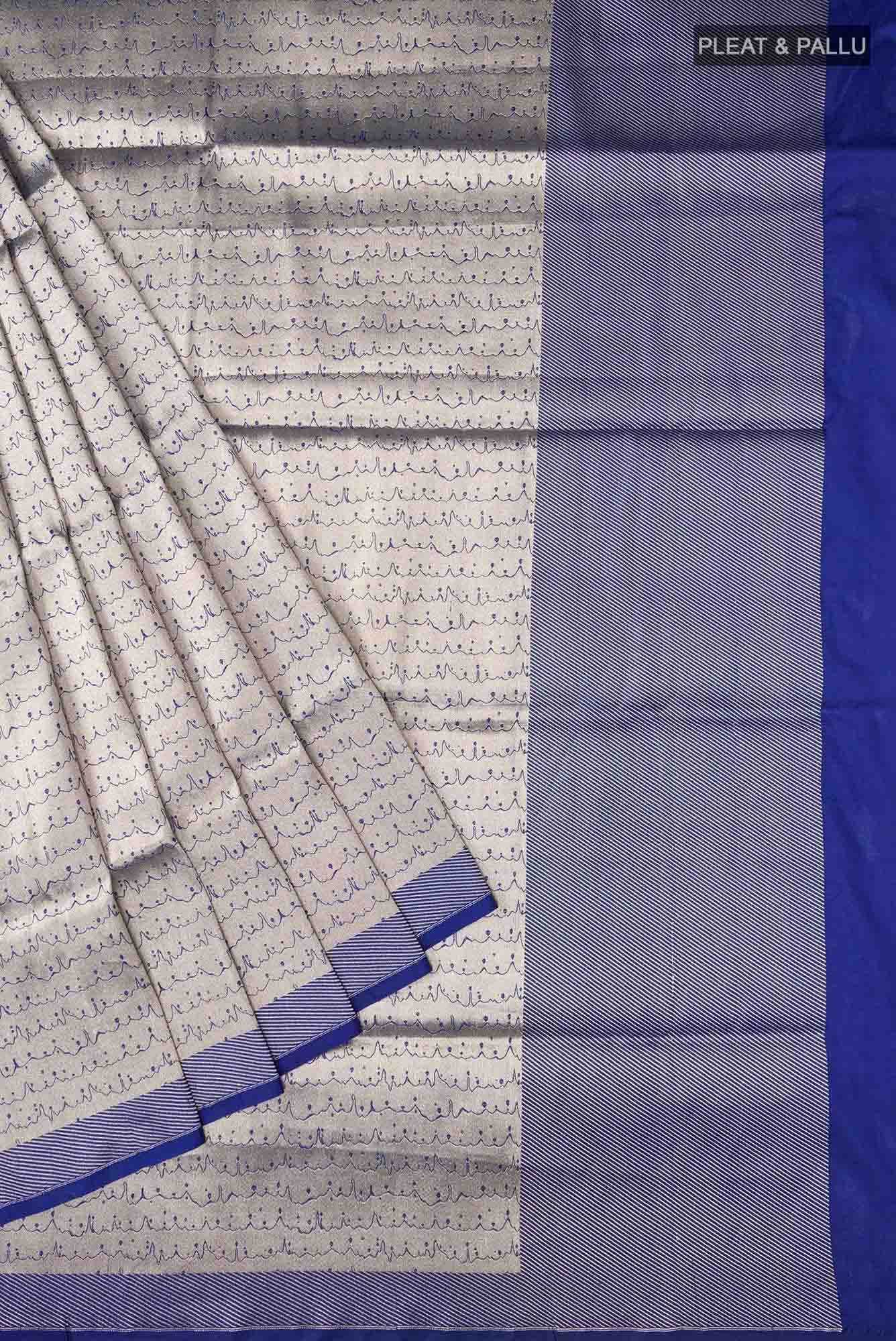 Molten-Blue Banarasi Silk Saree