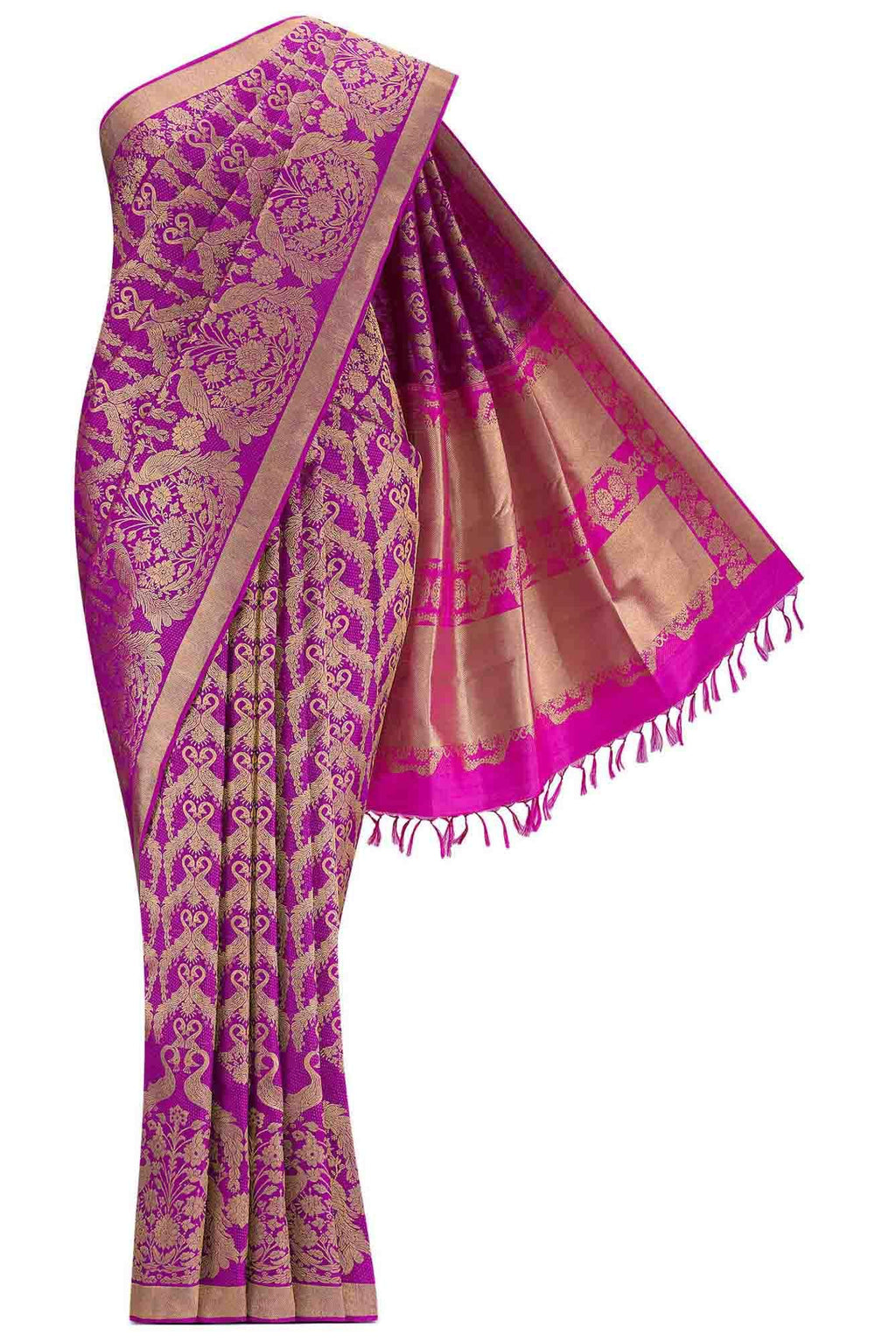 Mayilkan-Magenta Kanchipuram Silk Saree