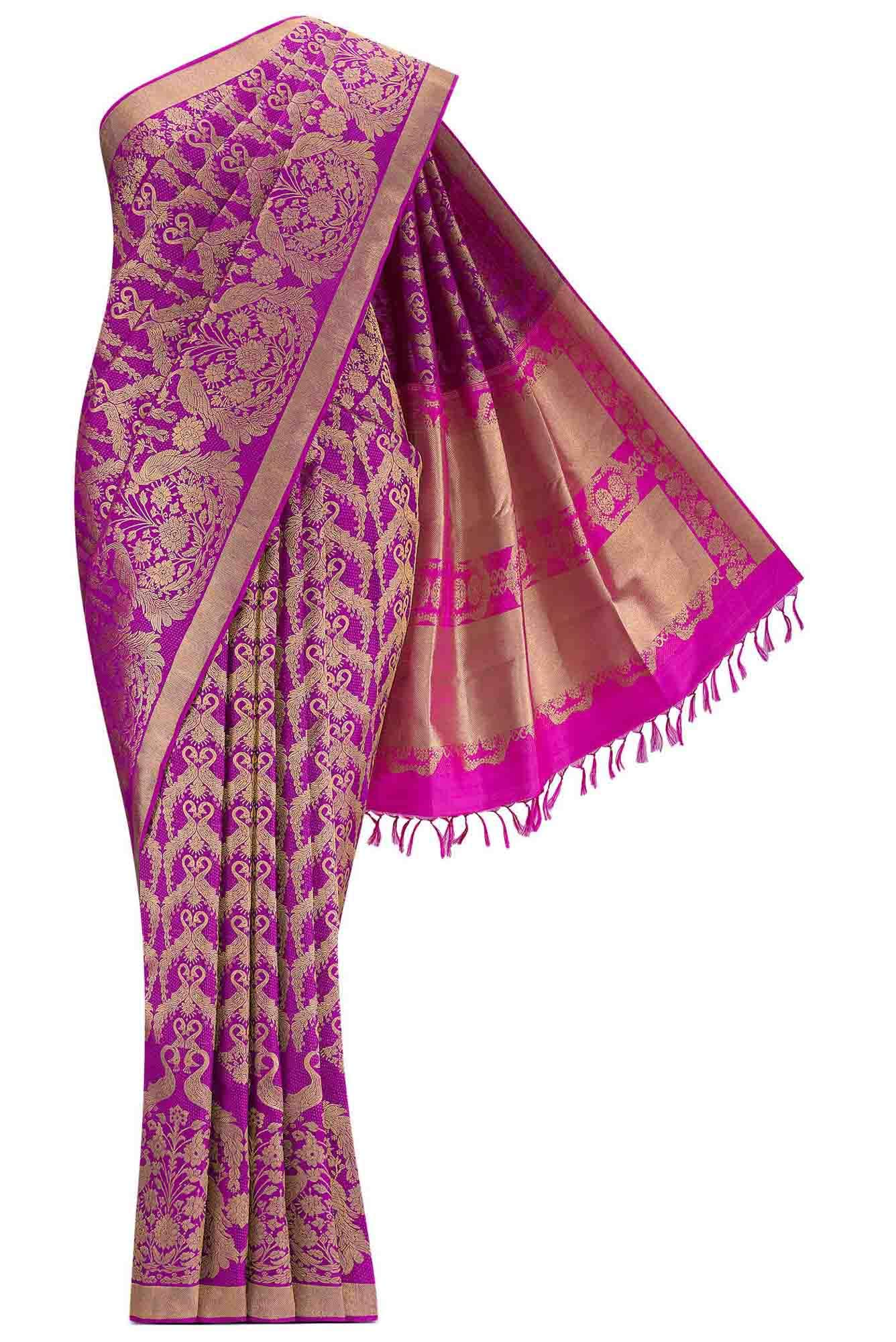 Mayilkan-Magenta Kanchipuram Silk Saree