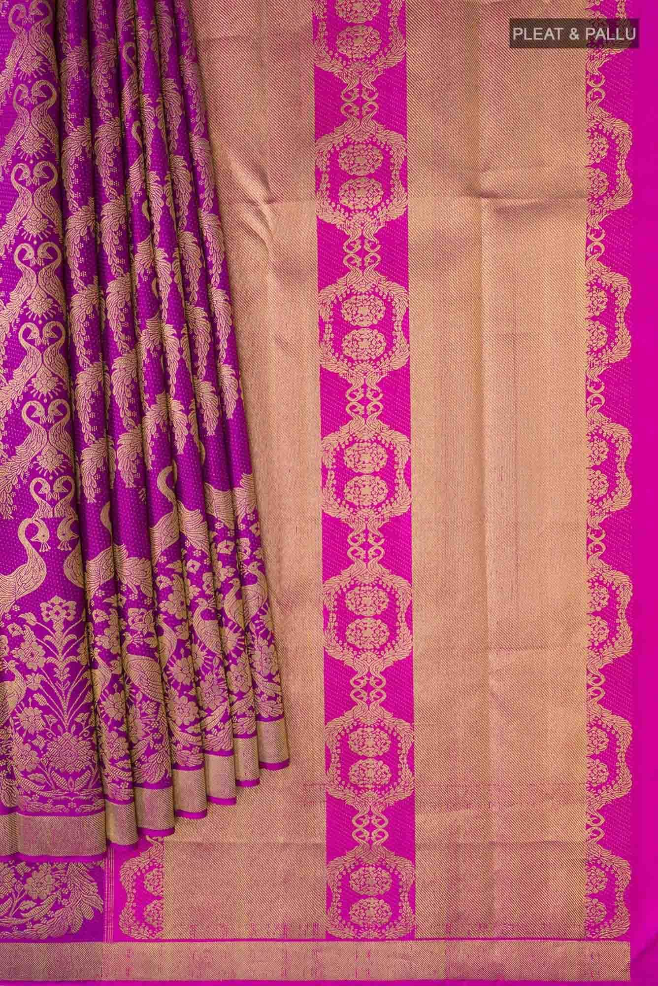 Mayilkan-Magenta Kanchipuram Silk Saree