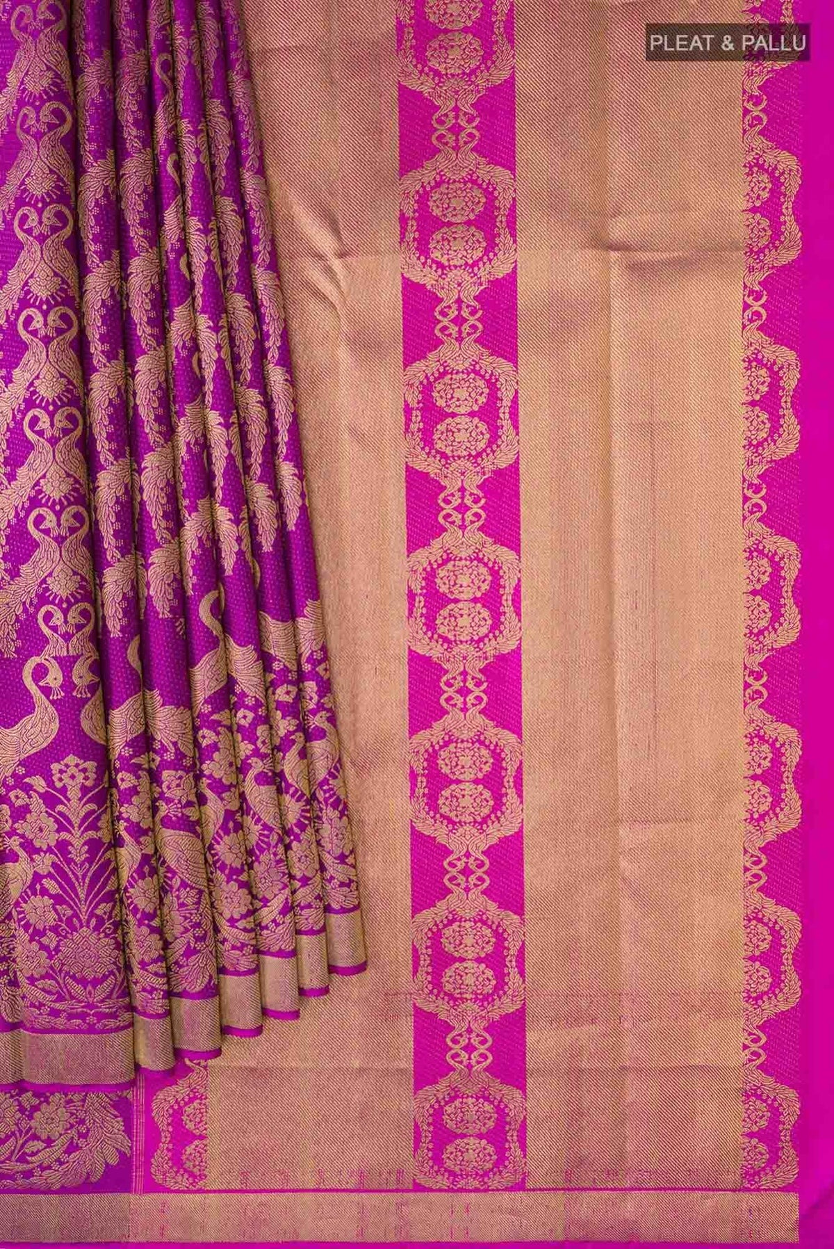 Mayilkan-Magenta Kanchipuram Silk Saree