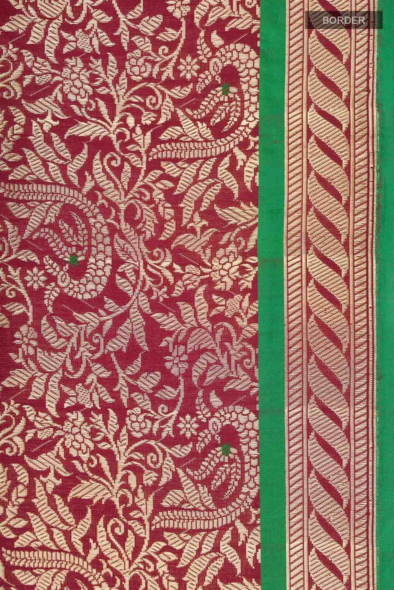 Gazal-Maroon Banarasi Silk Saree