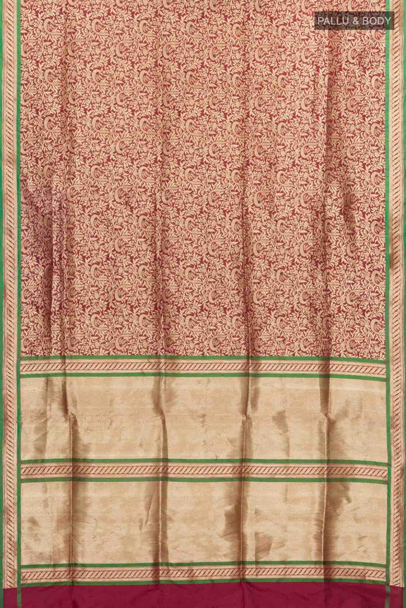 Gazal-Maroon Banarasi Silk Saree