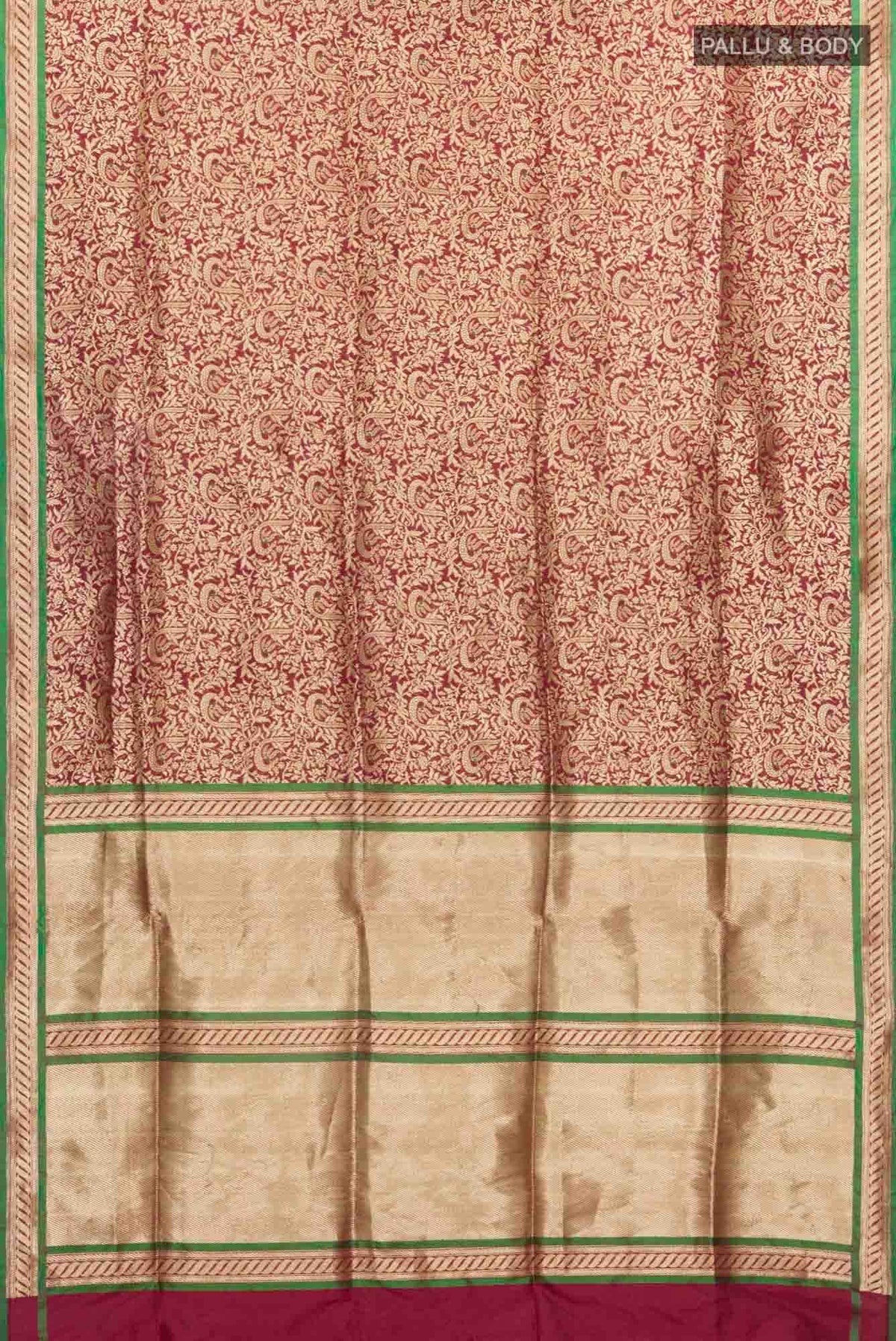 Gazal-Maroon Banarasi Silk Saree