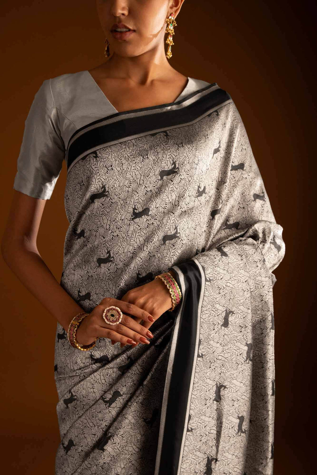 Prance-Black Banarasi Silk Saree